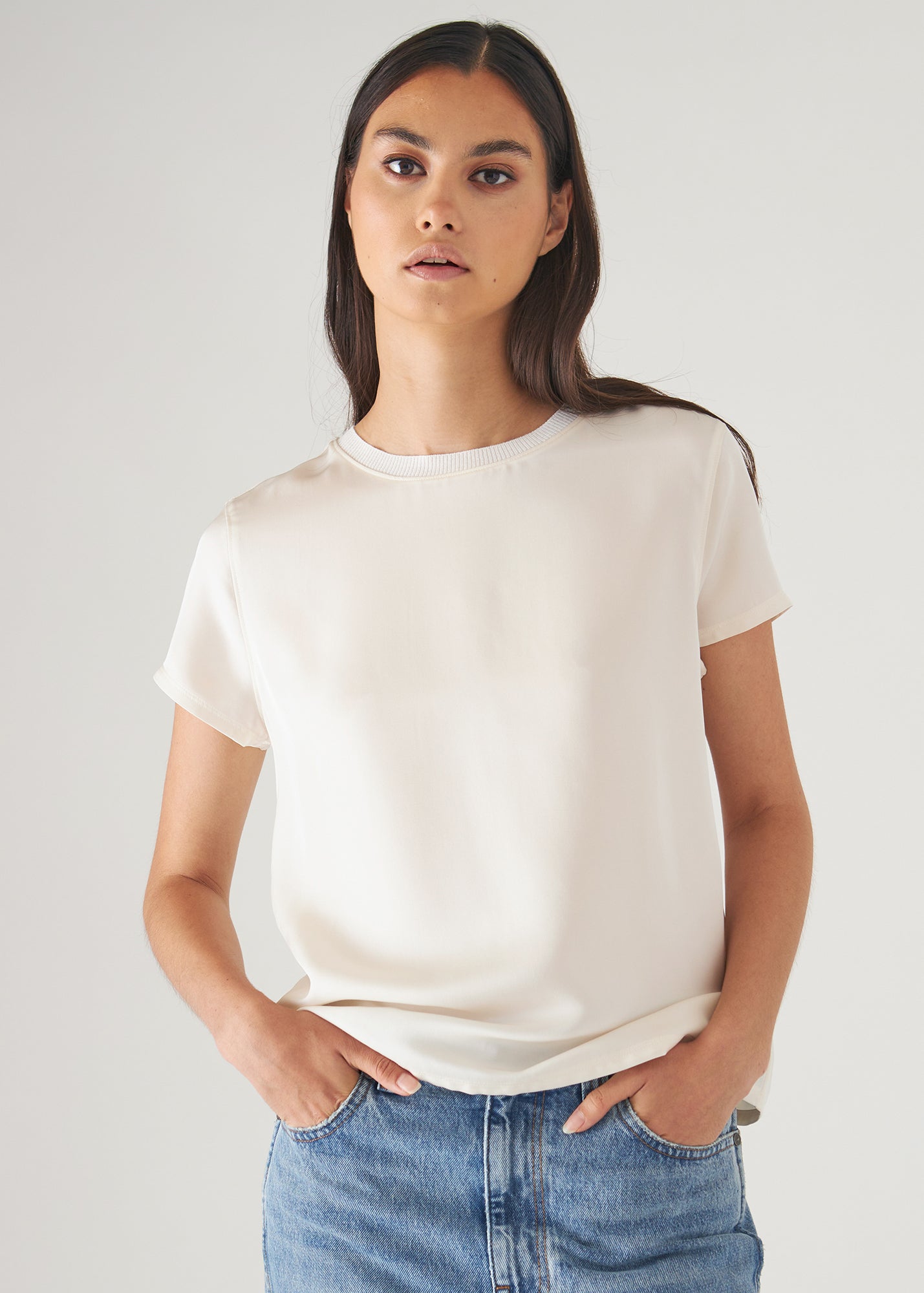 Silk Short Sleeve Crewneck - PATRICK ASSARAF