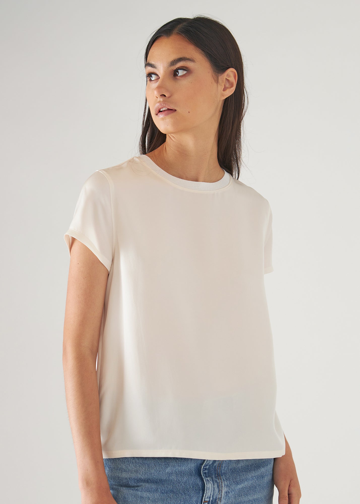 Silk Short Sleeve Crewneck - PATRICK ASSARAF