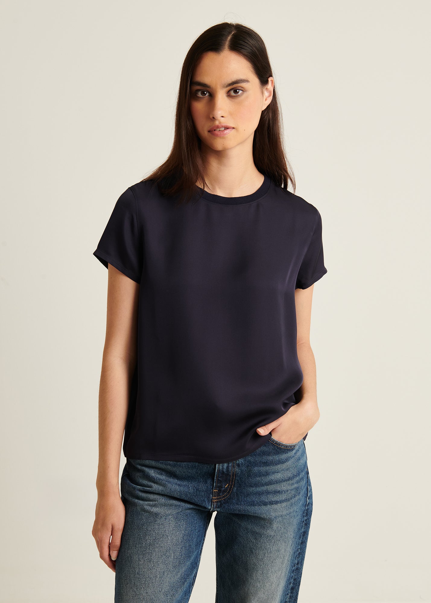 Silk Short Sleeve Crewneck - PATRICK ASSARAF