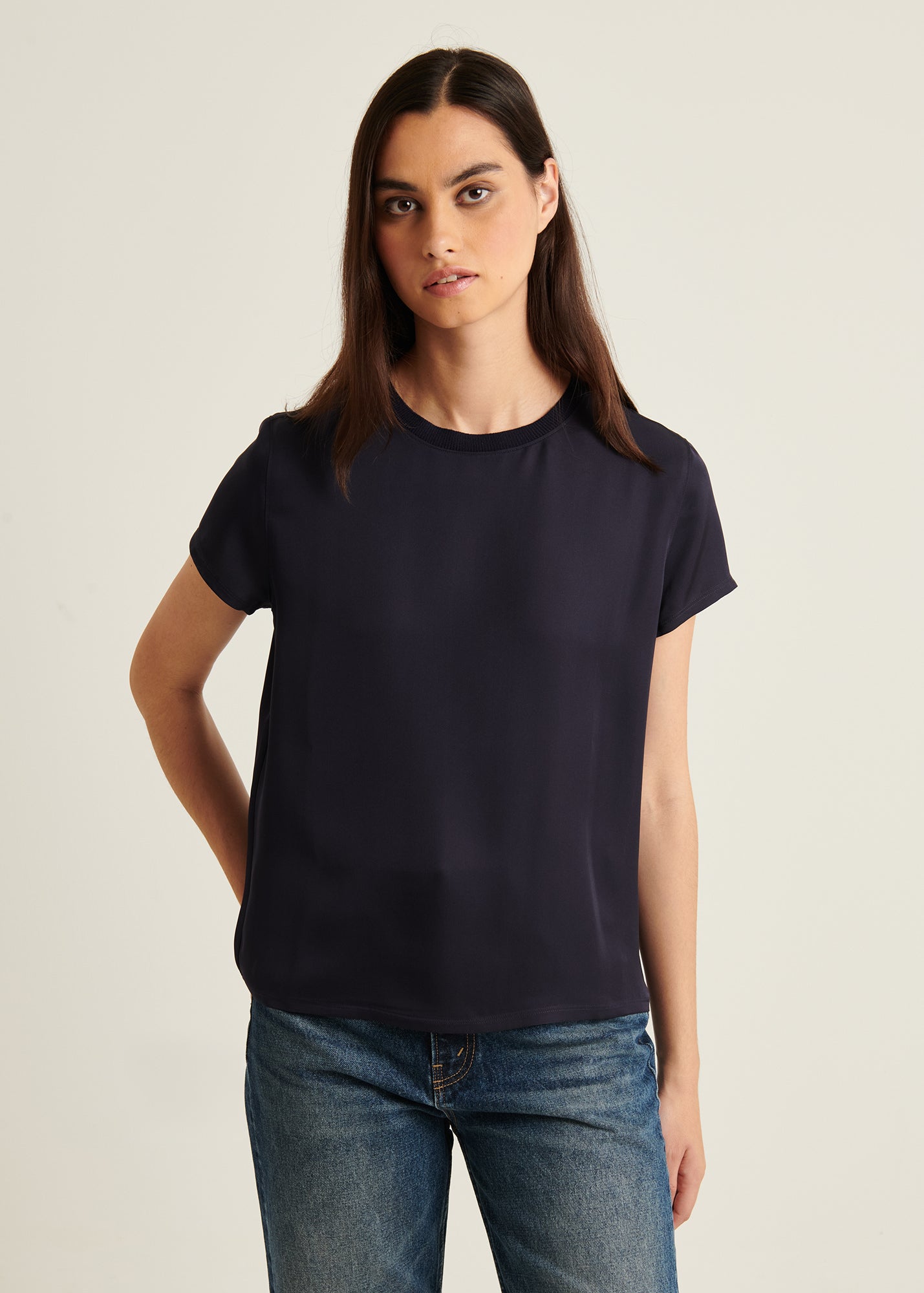 Silk Short Sleeve Crewneck - PATRICK ASSARAF