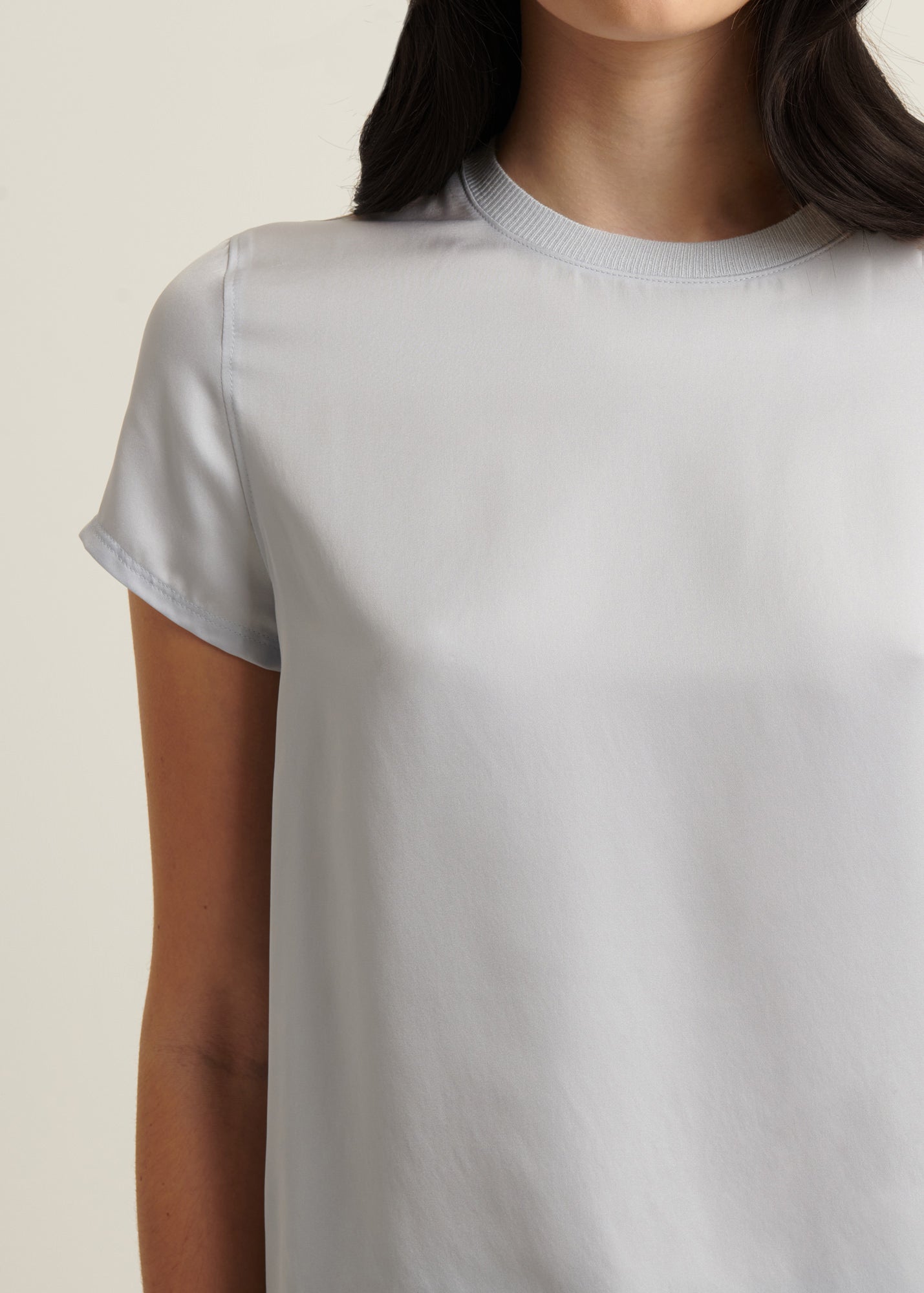 Silk Short Sleeve Crewneck