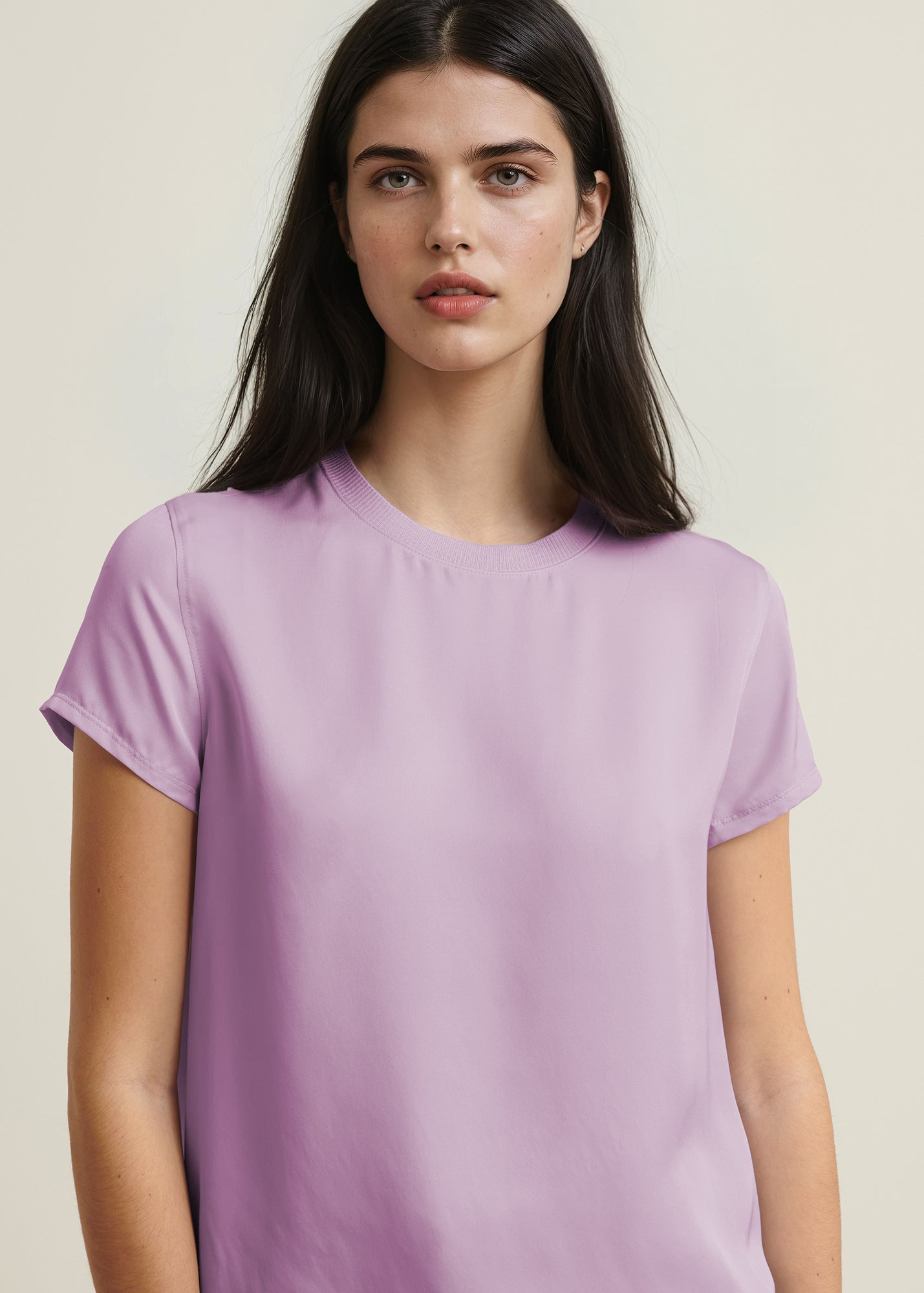 Silk Short Sleeve Crewneck