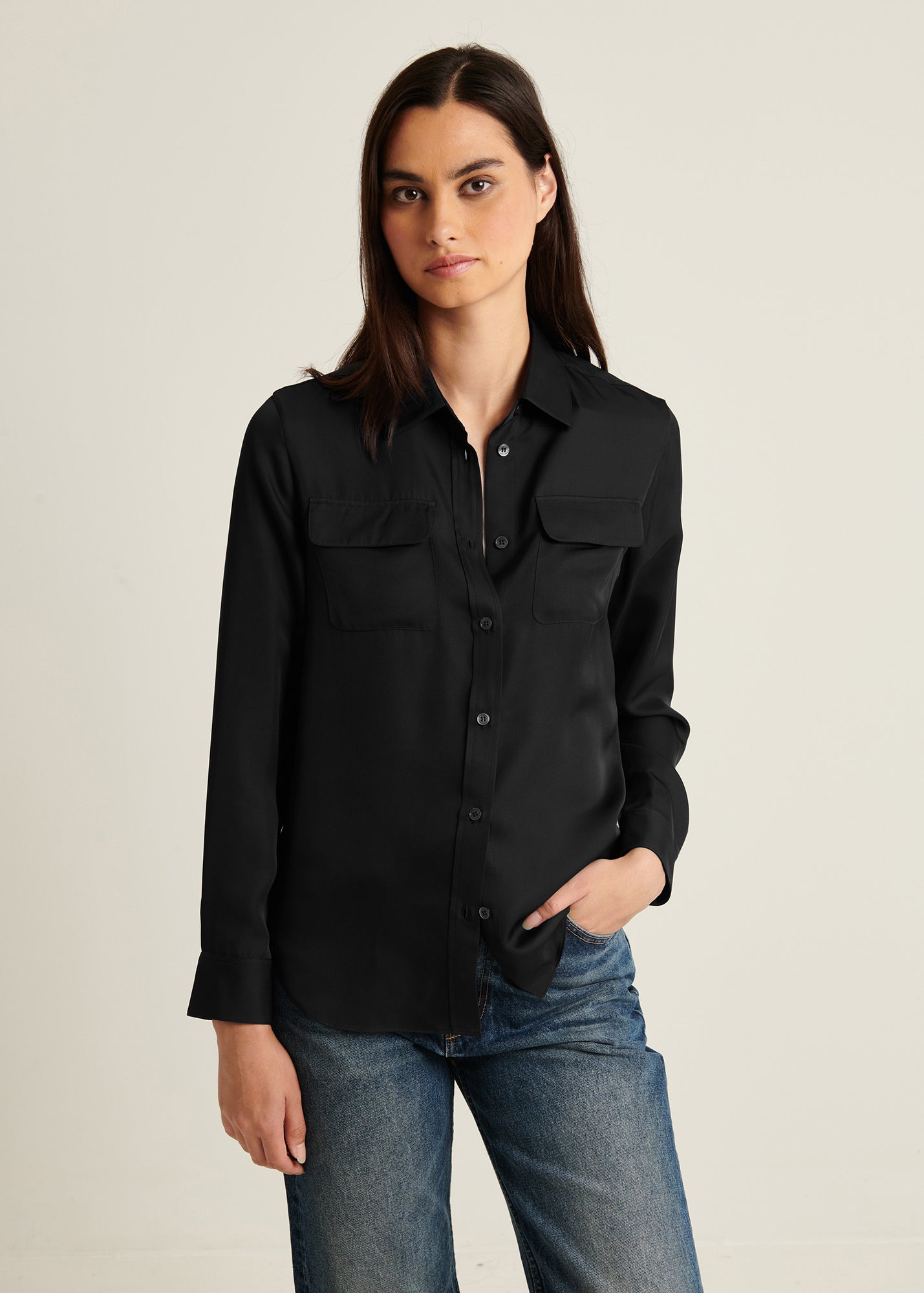 Slim Silk Utility Shirt