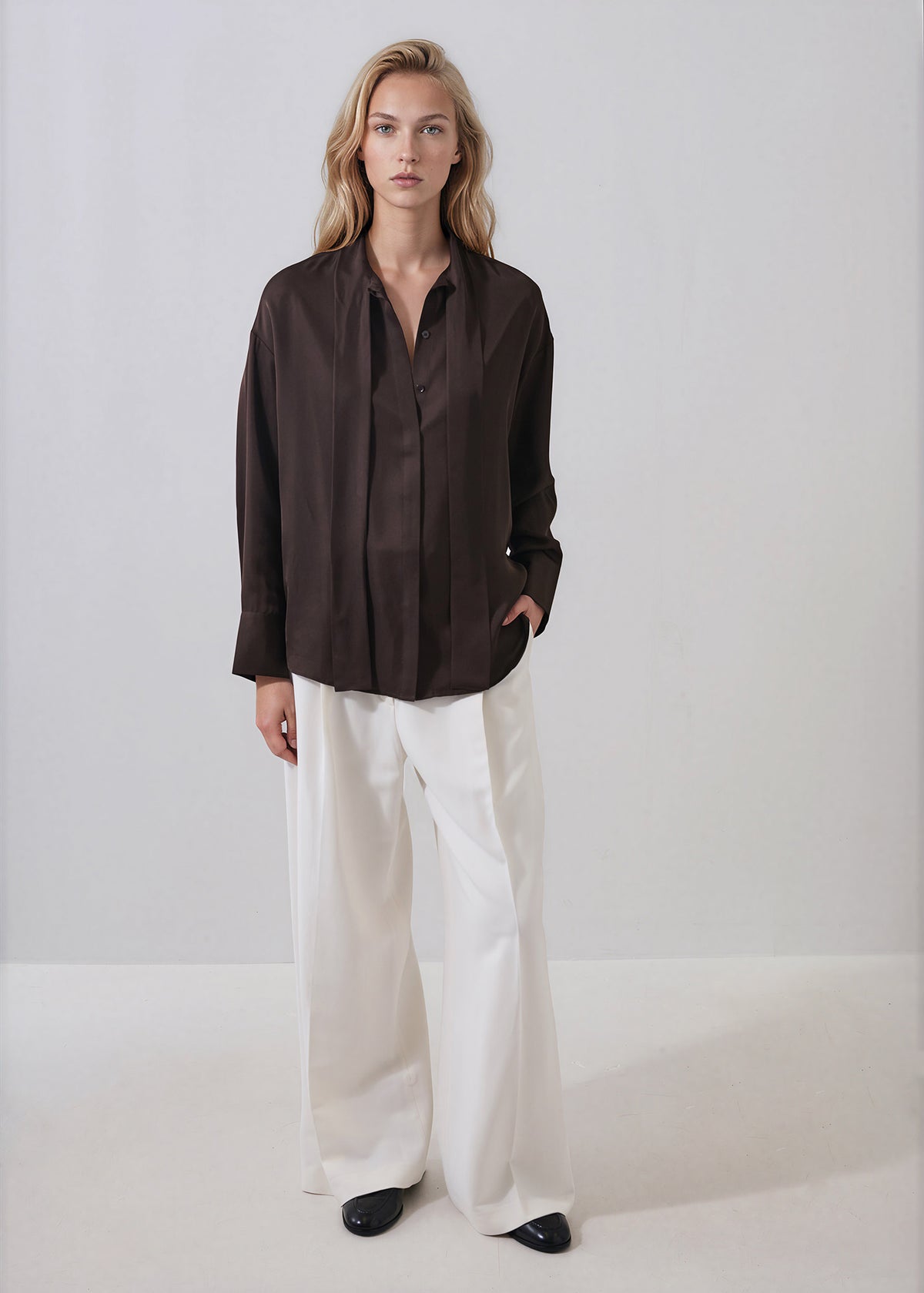 Silk Tie Neck Shirt - PATRICK ASSARAF