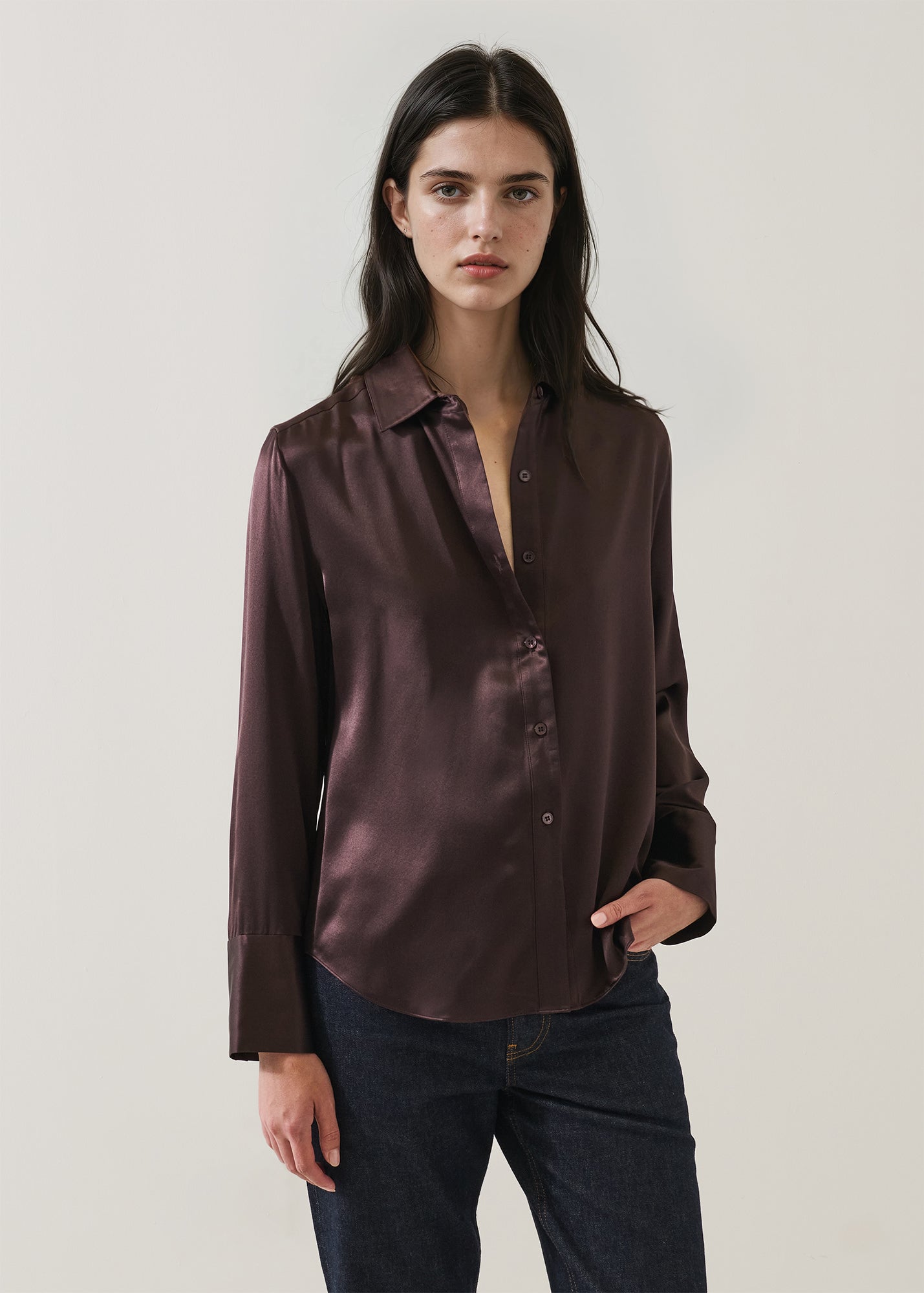Silk Satin Relaxed Shirt - PATRICK ASSARAF