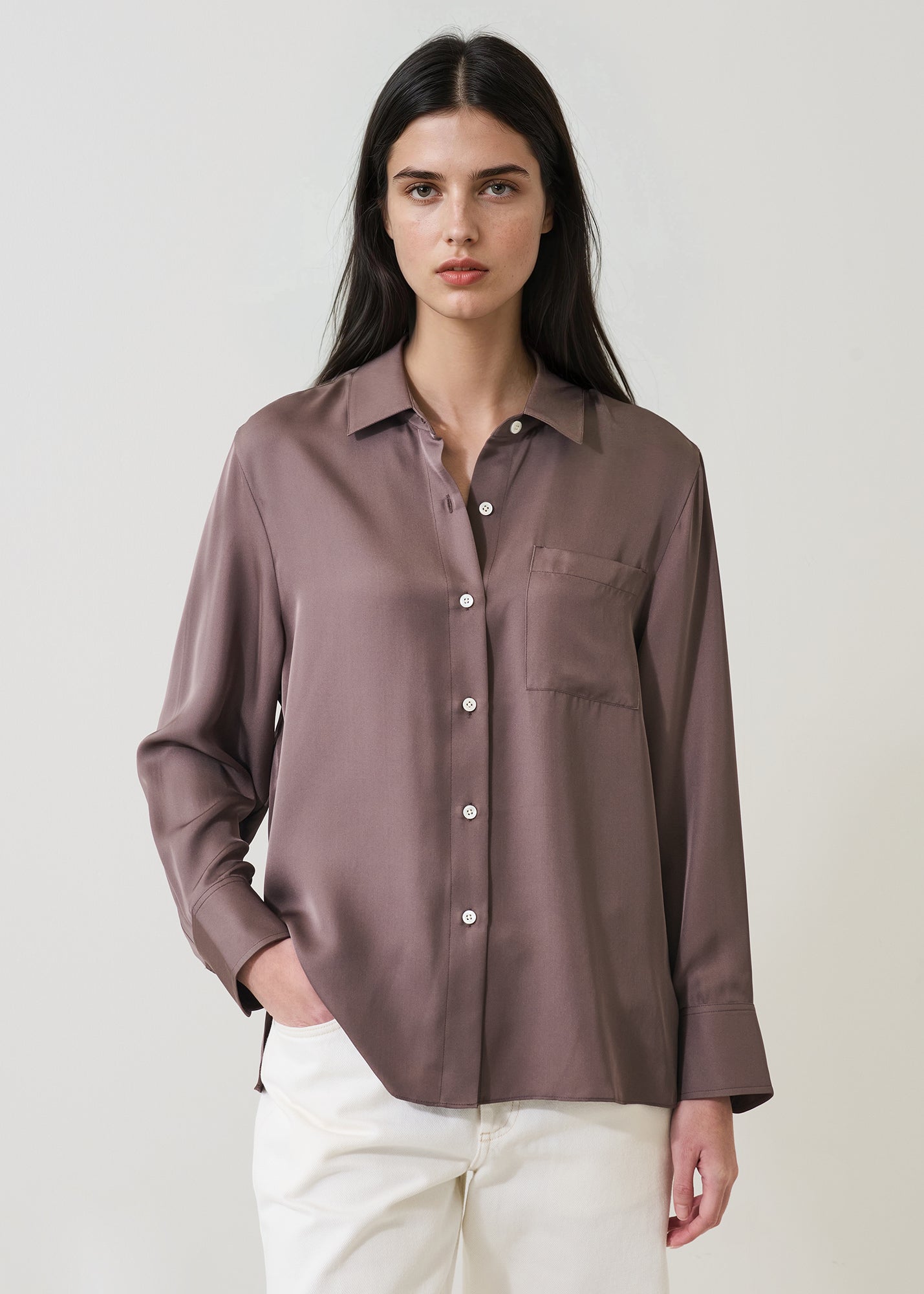 Silk Boyfriend Pocket Shirt - PATRICK ASSARAF