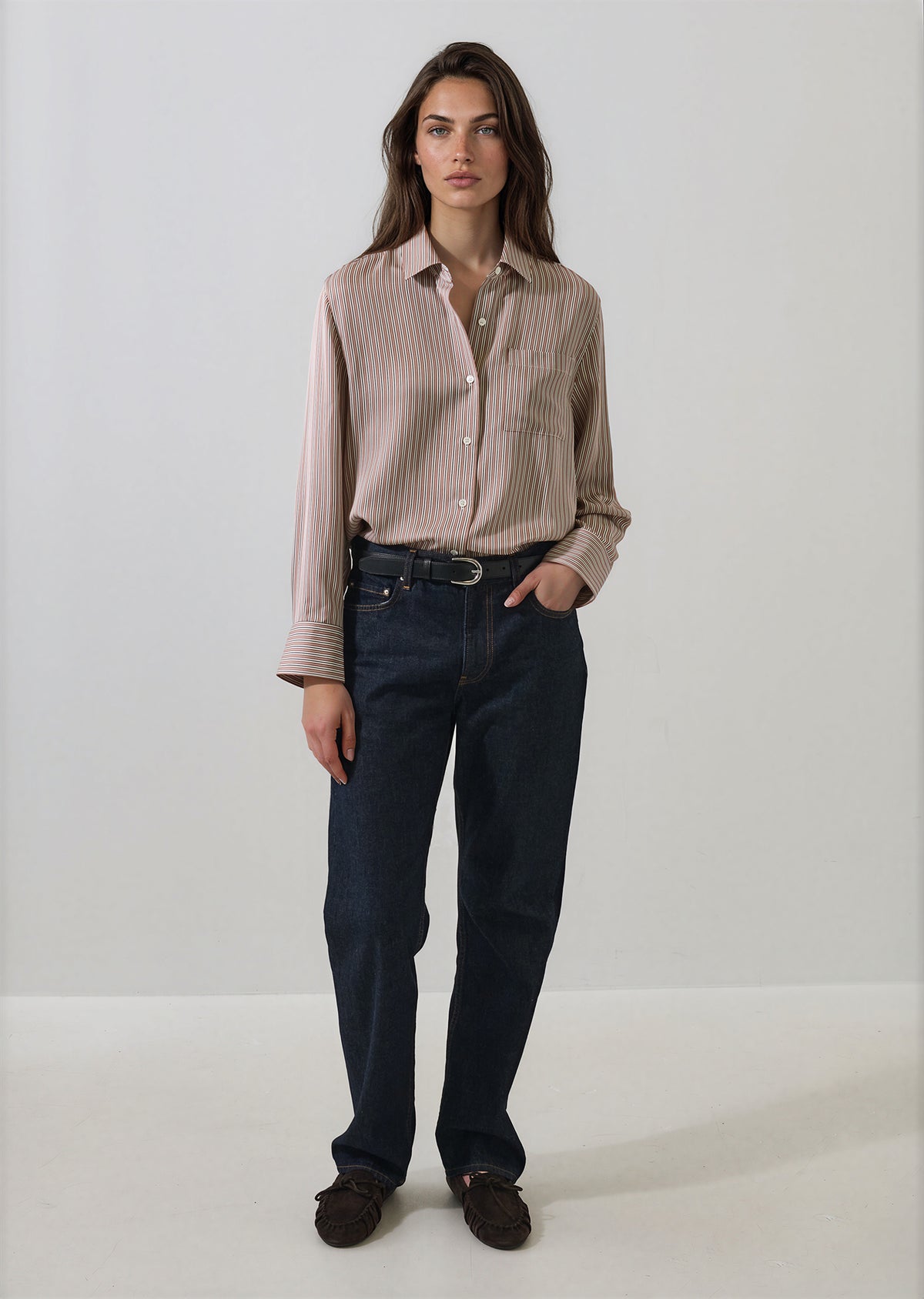 Silk Boyfriend Pocket Shirt