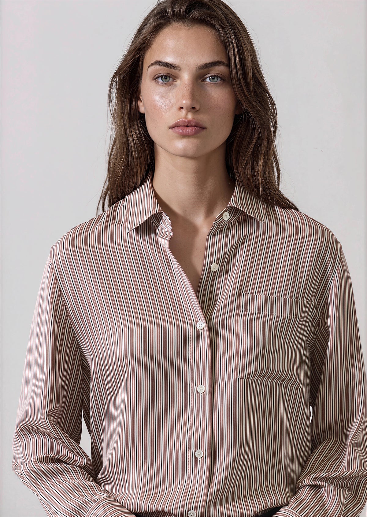 Silk Boyfriend Pocket Shirt