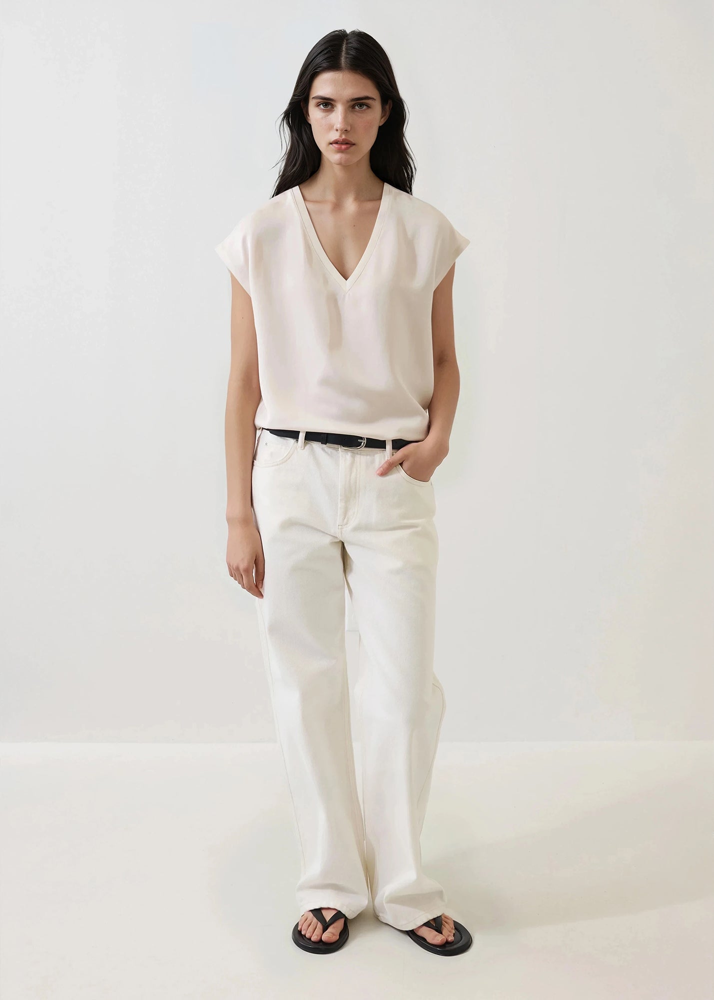 Silk Dolman V-Neck T-Shirt - PATRICK ASSARAF