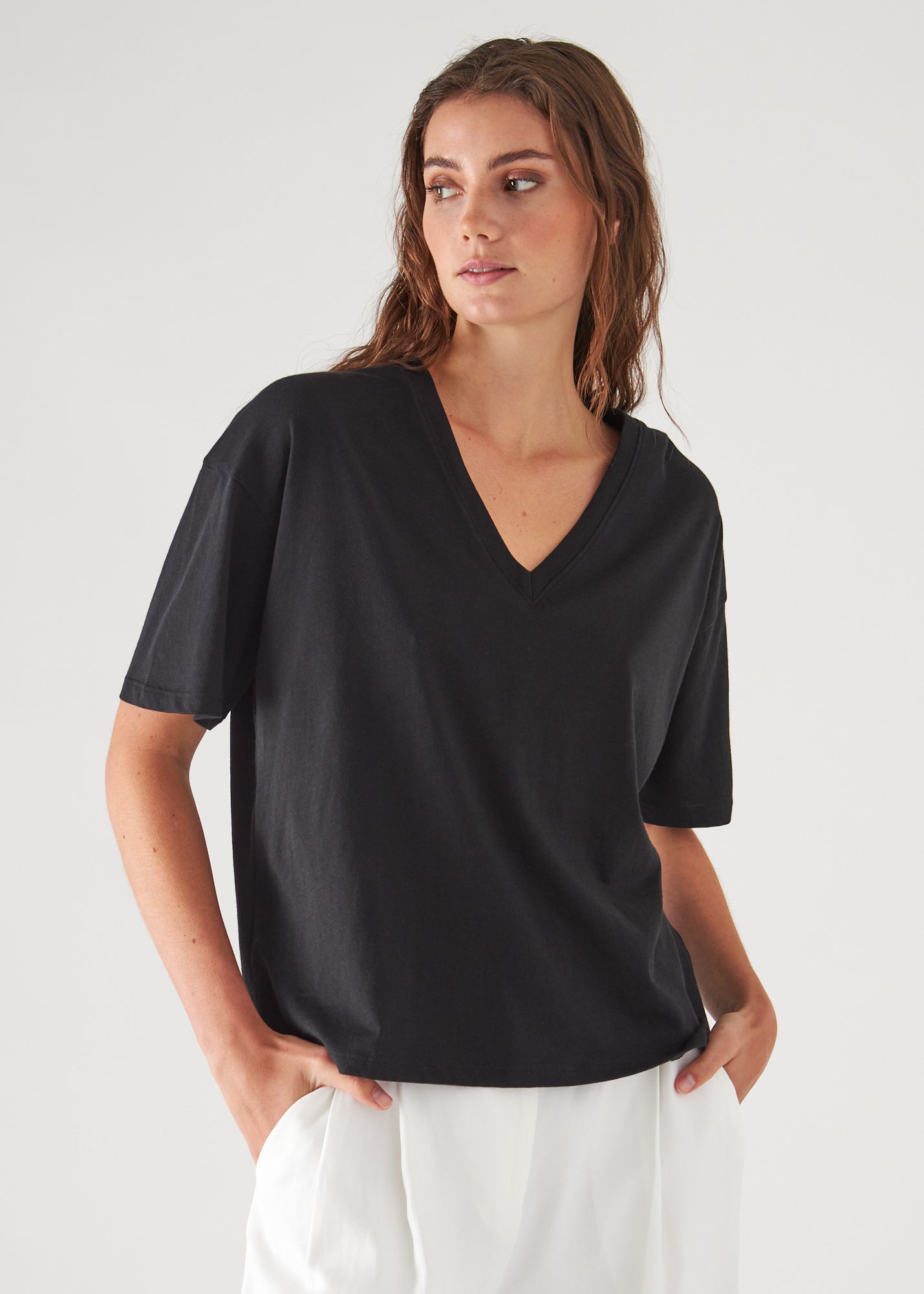 Organic Pima Cotton Oversized V-Neck