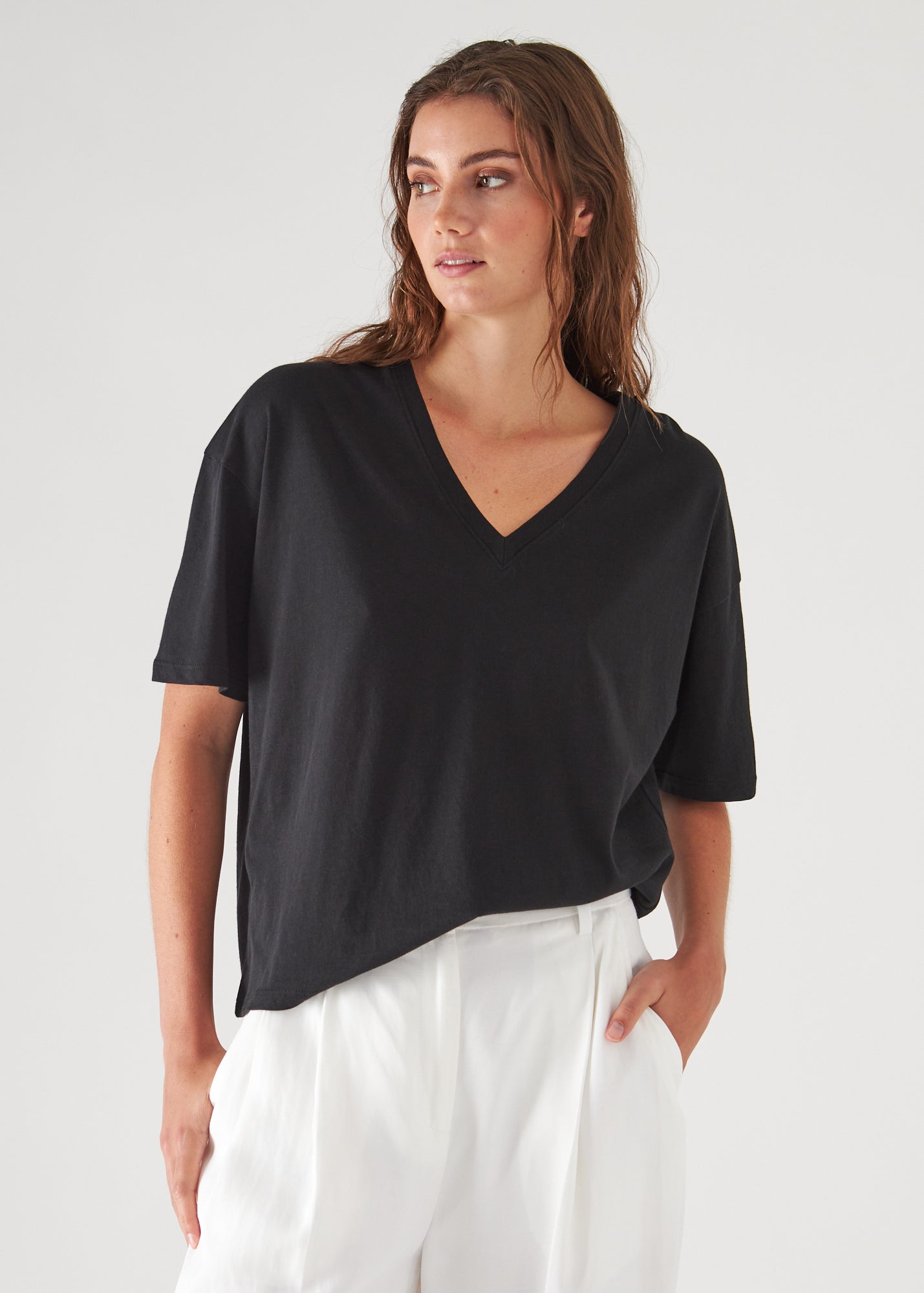 Organic Pima Cotton Oversized V-Neck