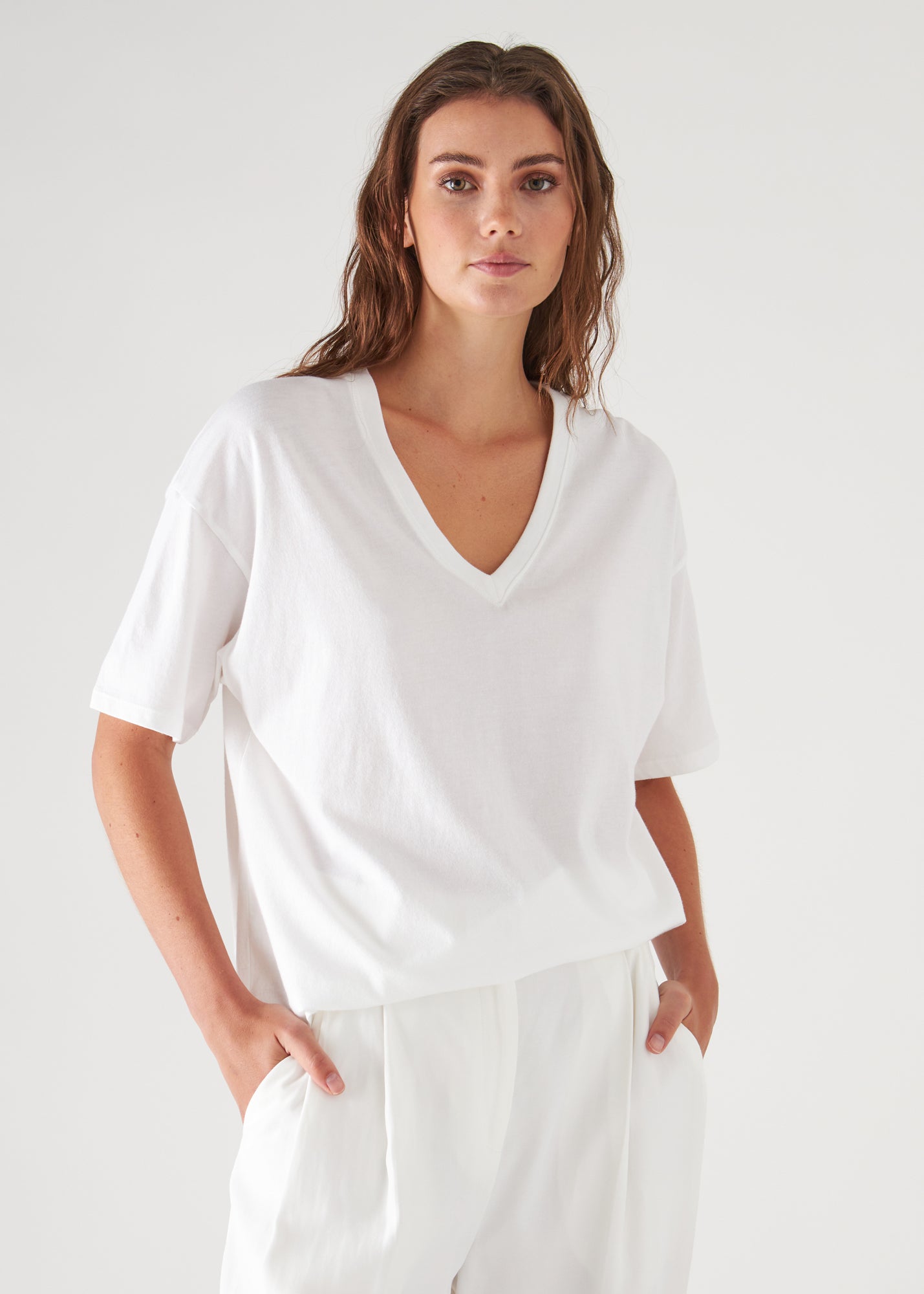 Organic Pima Cotton Oversized V-Neck
