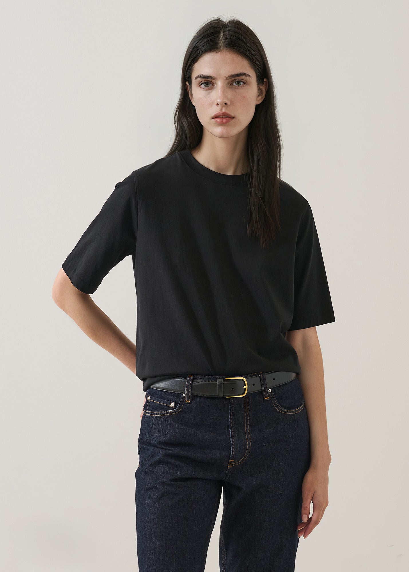 Mercerized Pima Cotton Relaxed Crew