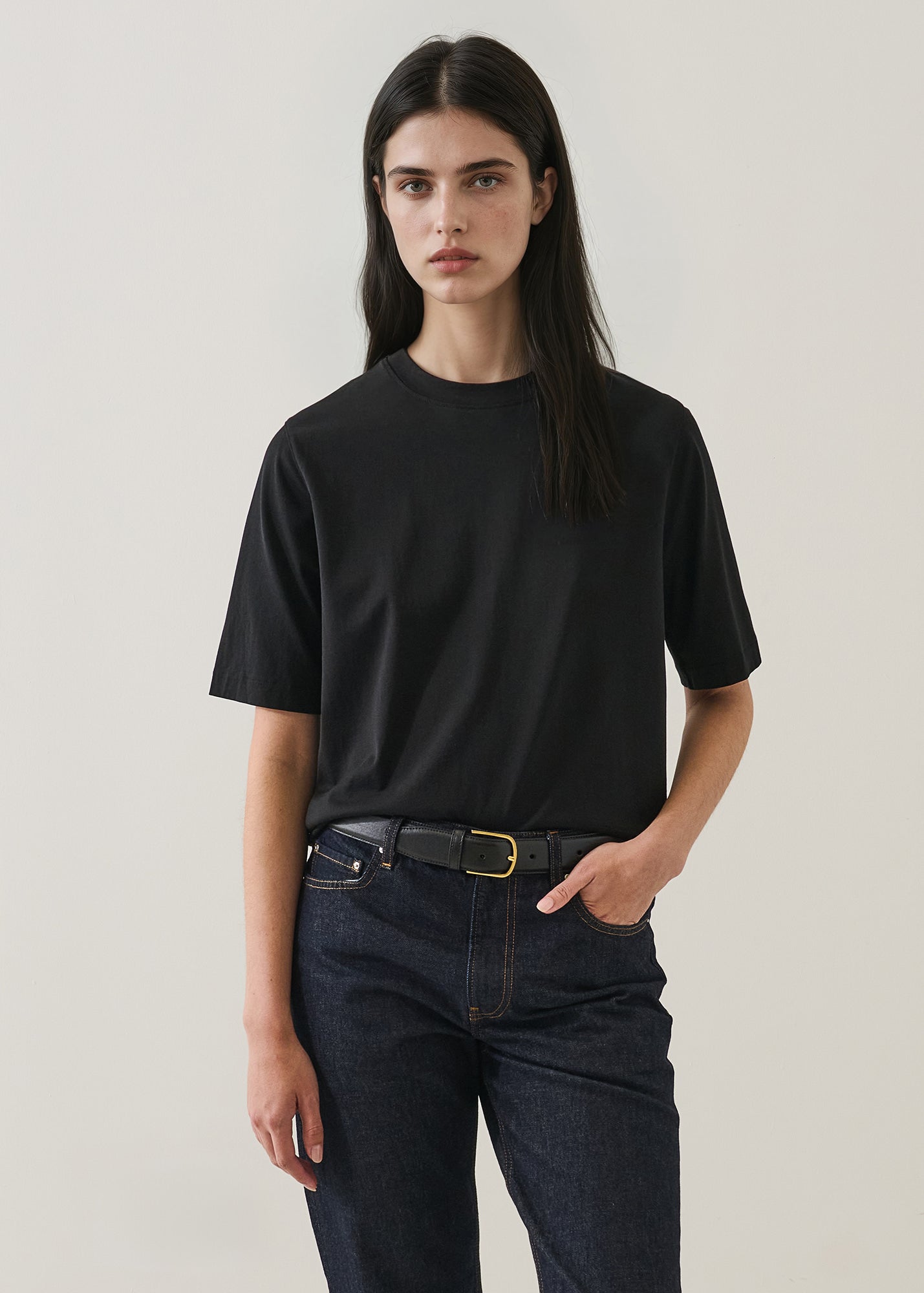 Mercerized Pima Cotton Relaxed Crew