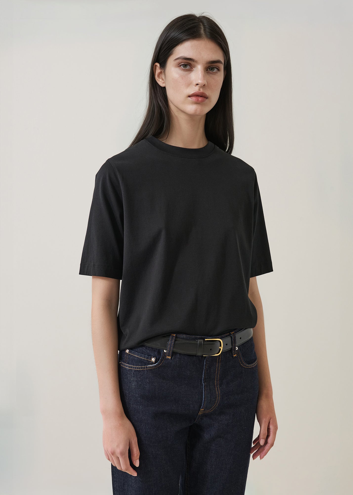 Mercerized Pima Cotton Relaxed Crew