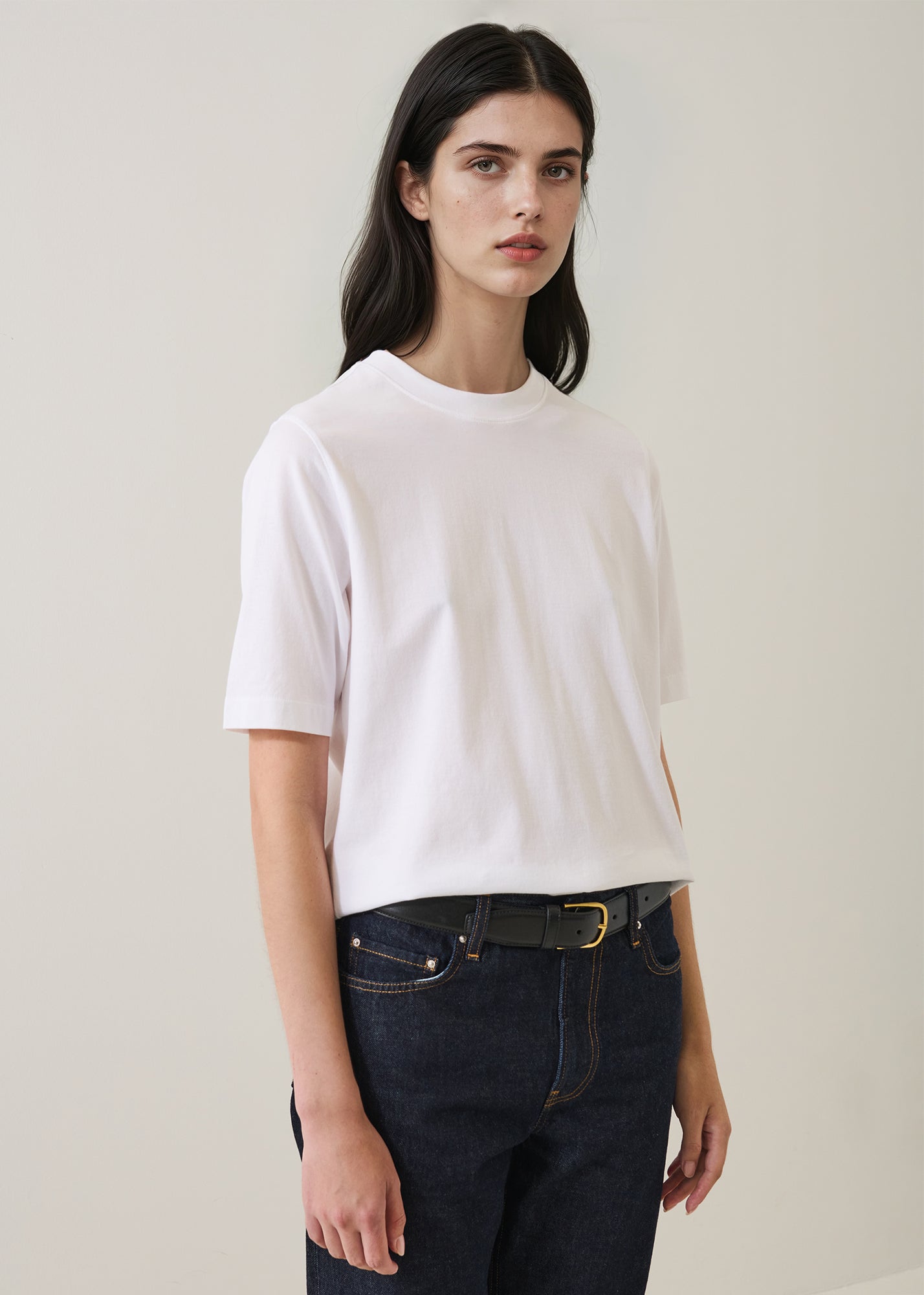Mercerized Pima Cotton Relaxed Crew
