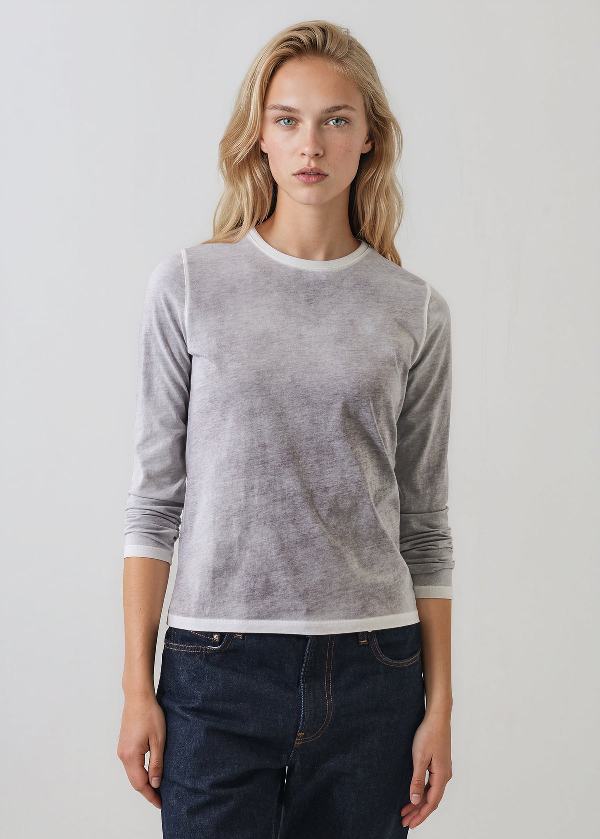 Reverse Spray Lightweight Pima Cotton Crewneck T-Shirt - PATRICK ASSARAF