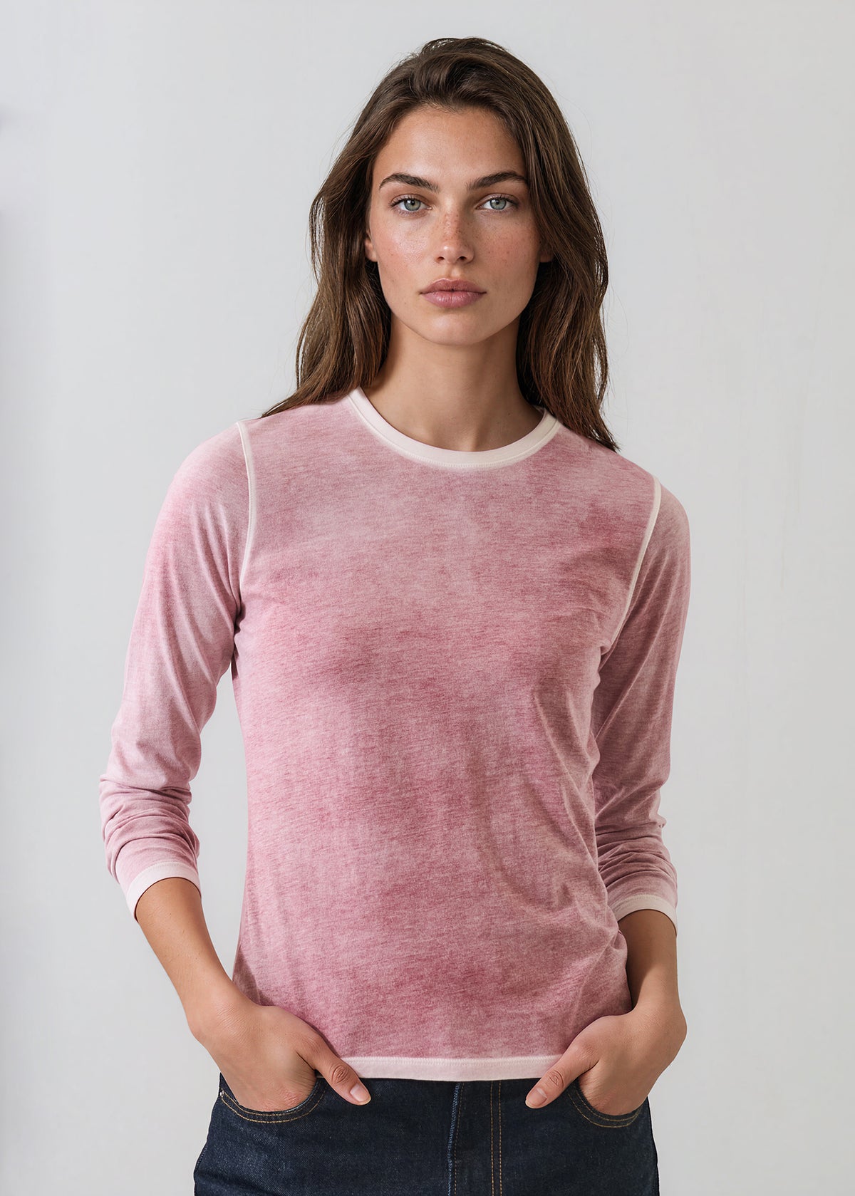 Reverse Spray Lightweight Pima Cotton Crewneck T-Shirt - PATRICK ASSARAF