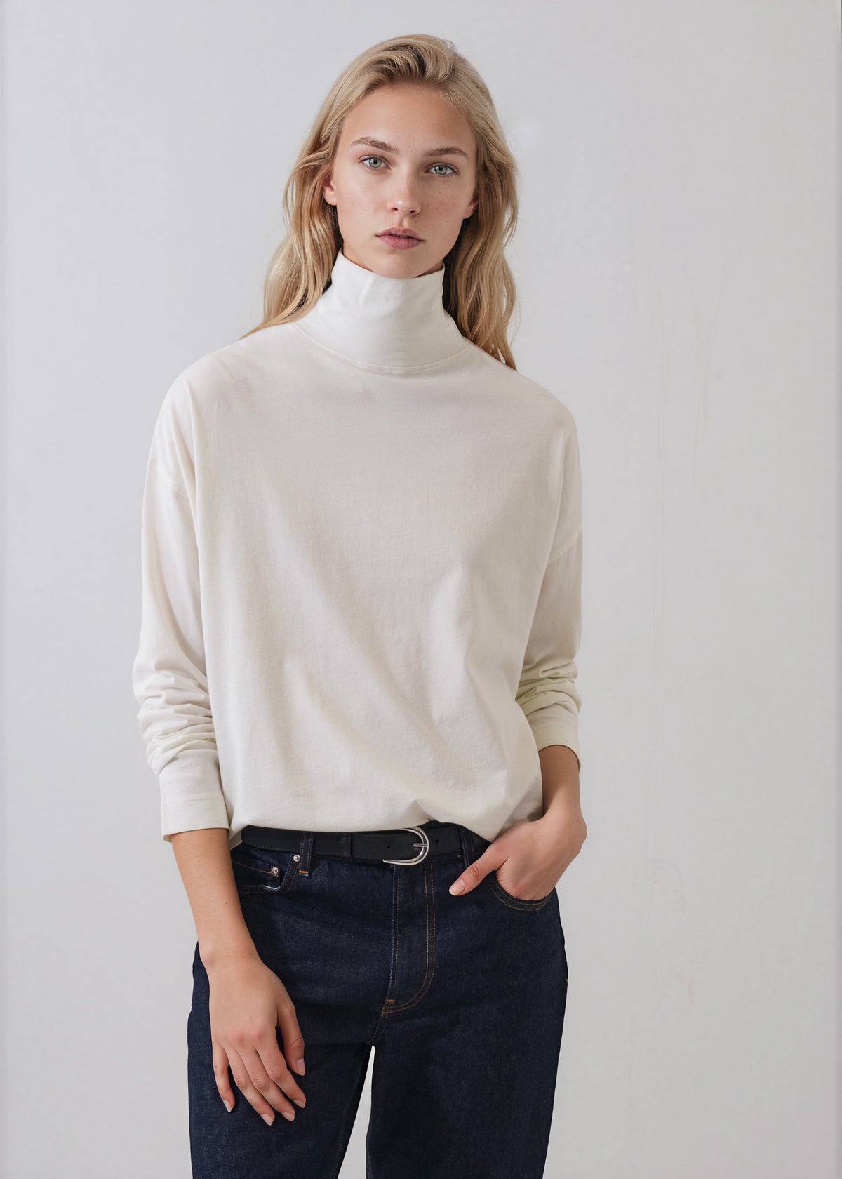 Organic Pima Cotton Oversized Turtleneck - PATRICK ASSARAF