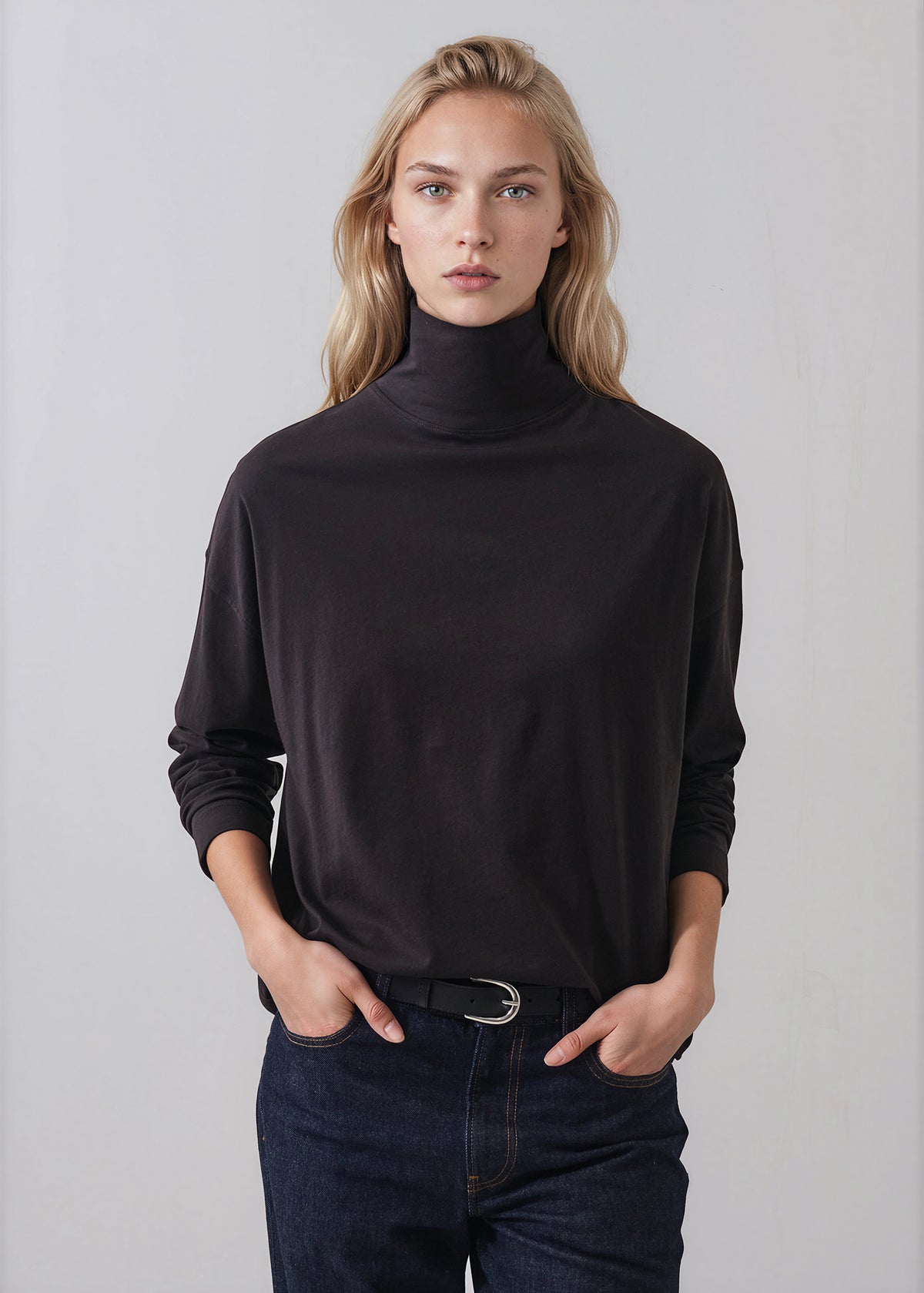 Organic Pima Cotton Oversized Turtleneck - PATRICK ASSARAF