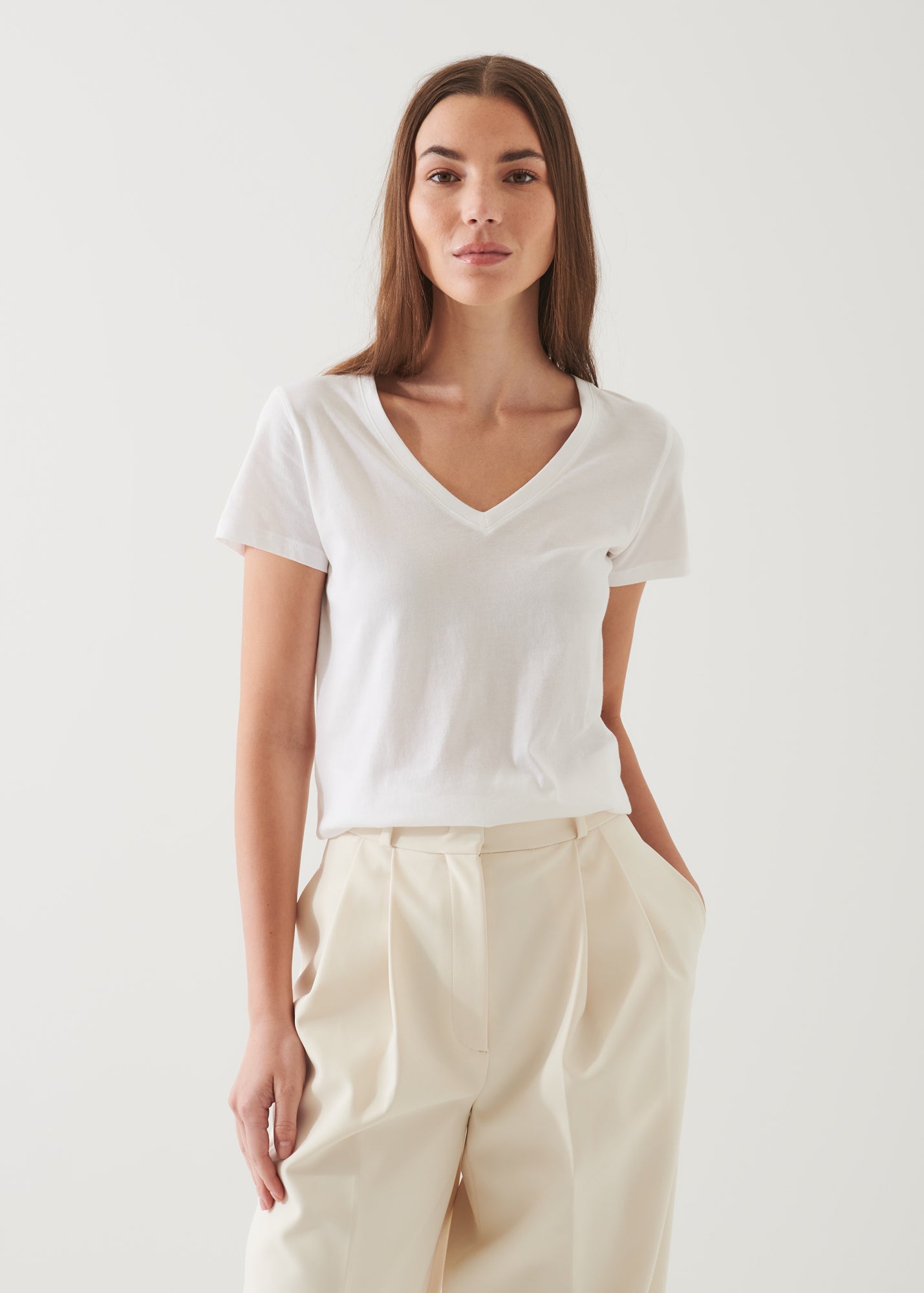 Lightweight Pima Cotton V-Neck - PATRICK ASSARAF