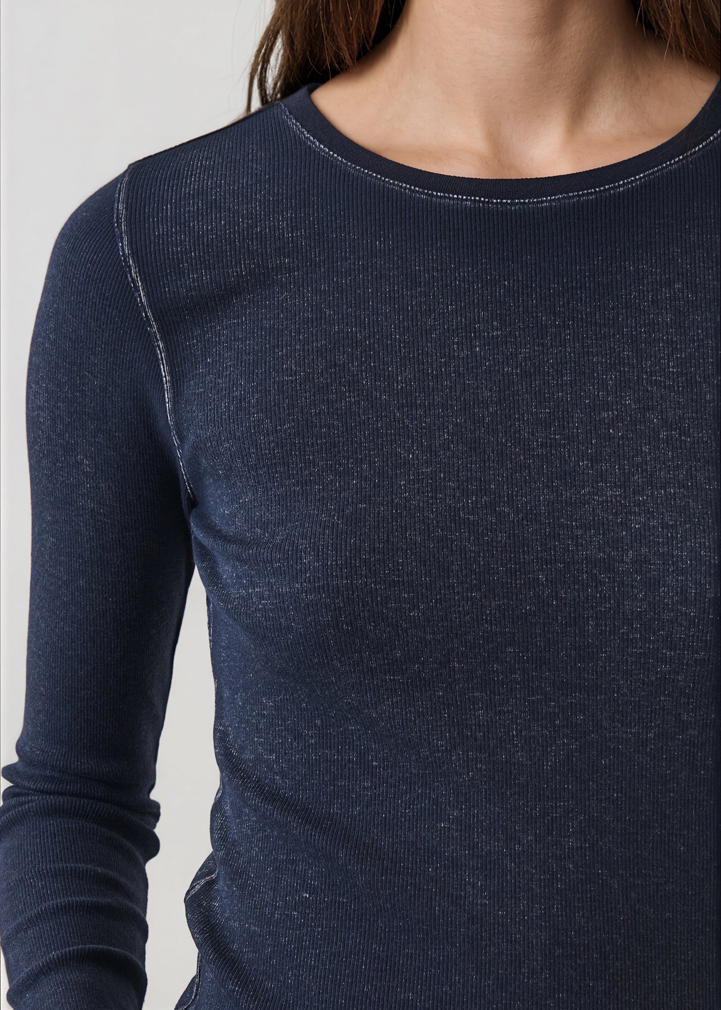 Vintage Wash Pima Cotton Stretch Ribbed T-Shirt - PATRICK ASSARAF