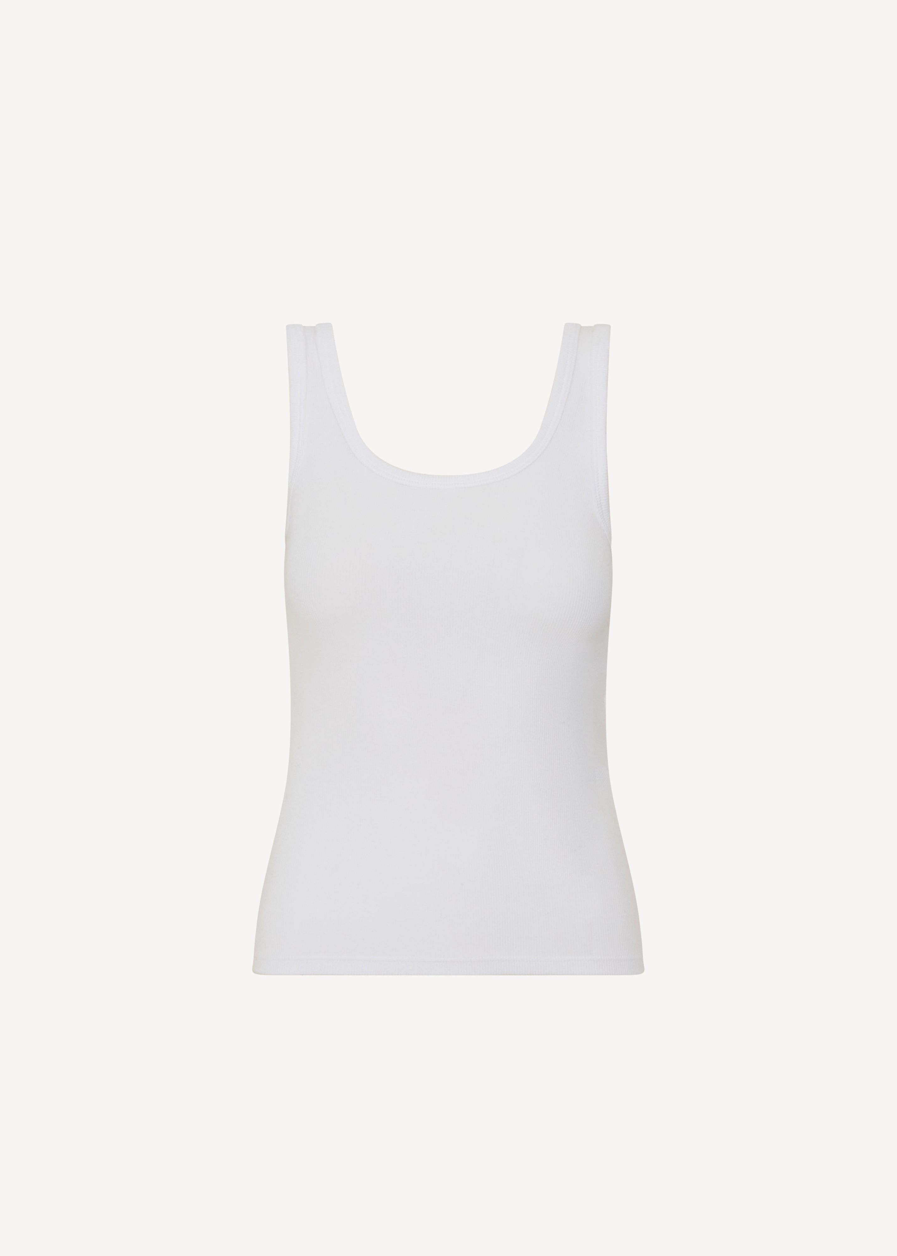 Pima Cotton Stretch Scoop Neck Rib Tank - PATRICK ASSARAF