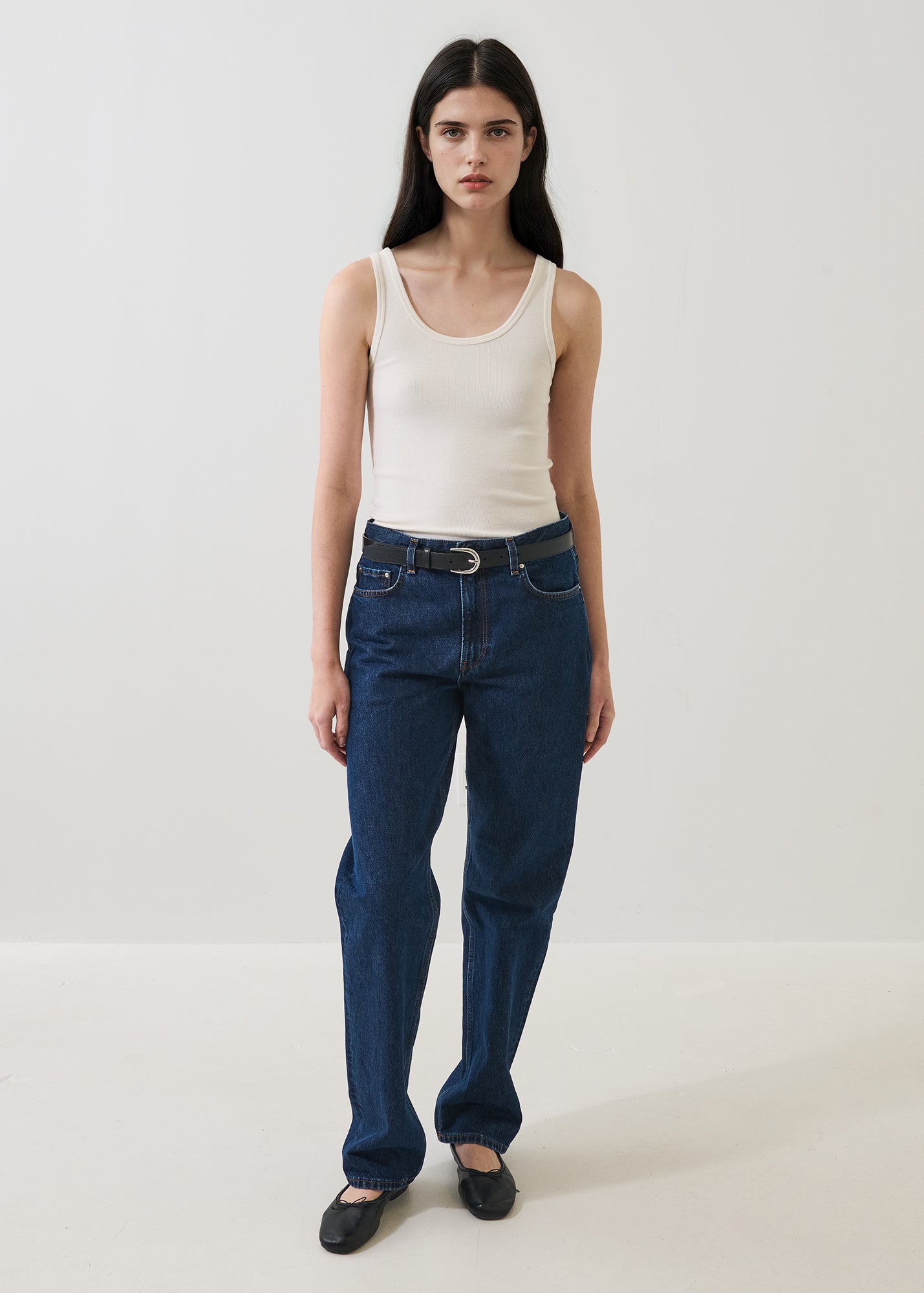 Pima Cotton Stretch Scoop Neck Rib Tank - PATRICK ASSARAF