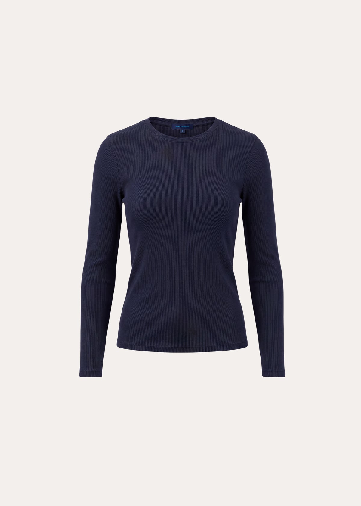 Pima Cotton Stretch Ribbed Long Sleeve Crew Neck T-Shirt - PATRICK ASSARAF