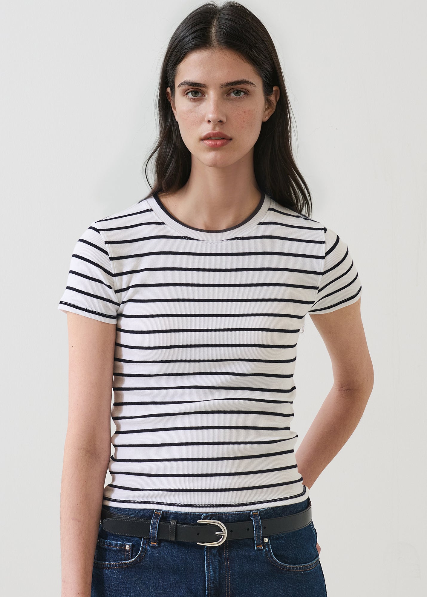 Pima Cotton Stretch Striped Ribbed
Baby T-Shirt - PATRICK ASSARAF