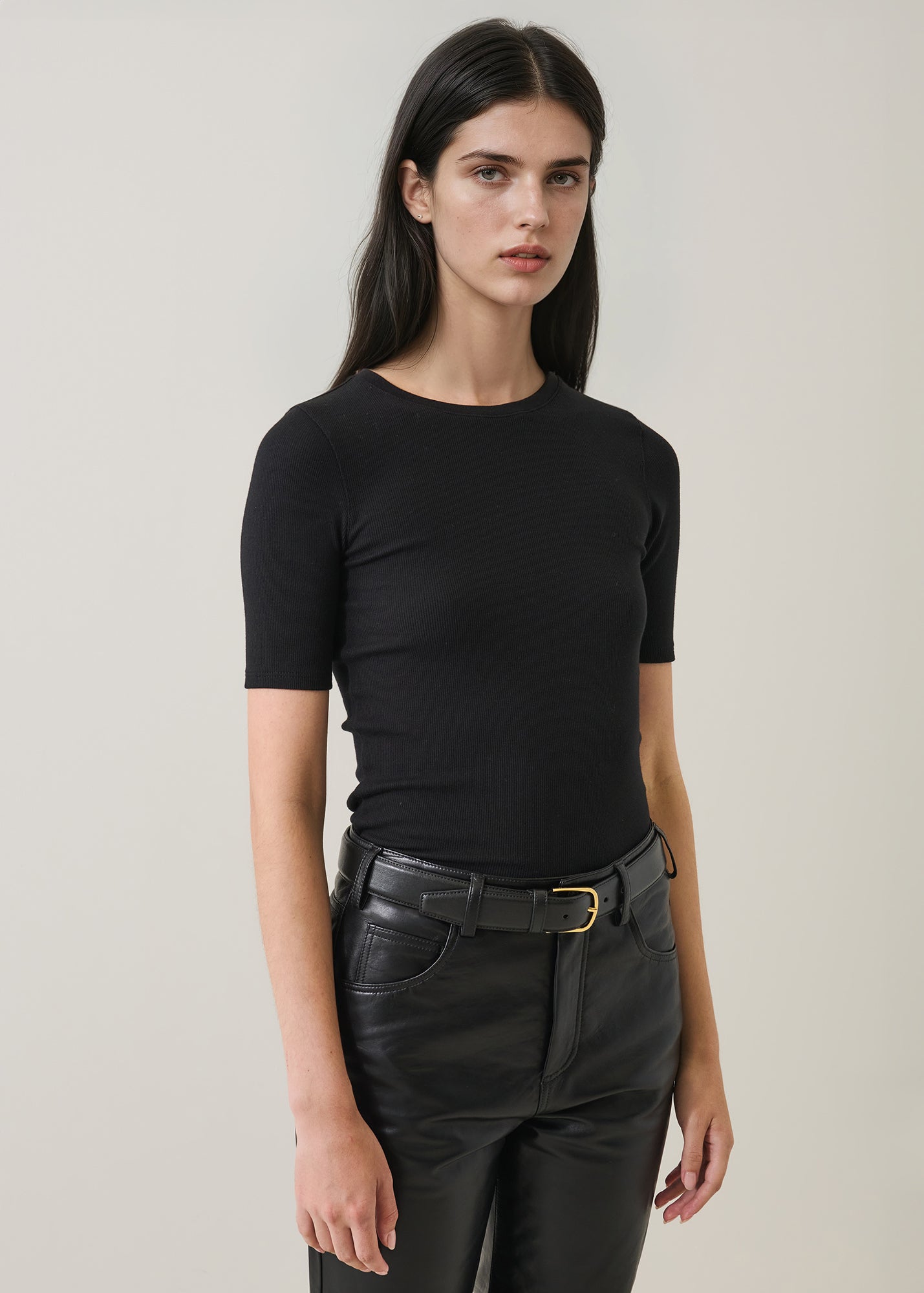 Pima Cotton Stretch Ribbed T-Shirt - PATRICK ASSARAF
