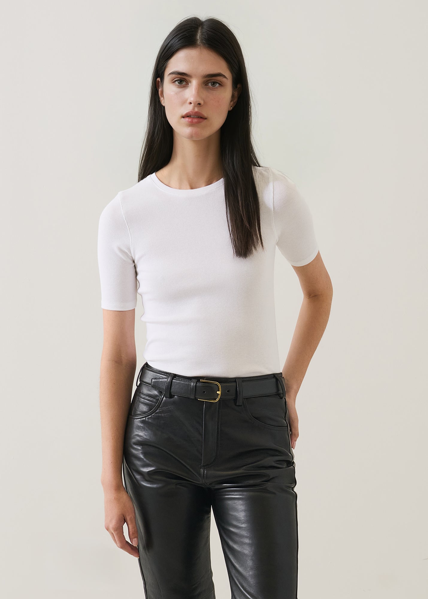 Pima Cotton Stretch Ribbed T-Shirt - PATRICK ASSARAF