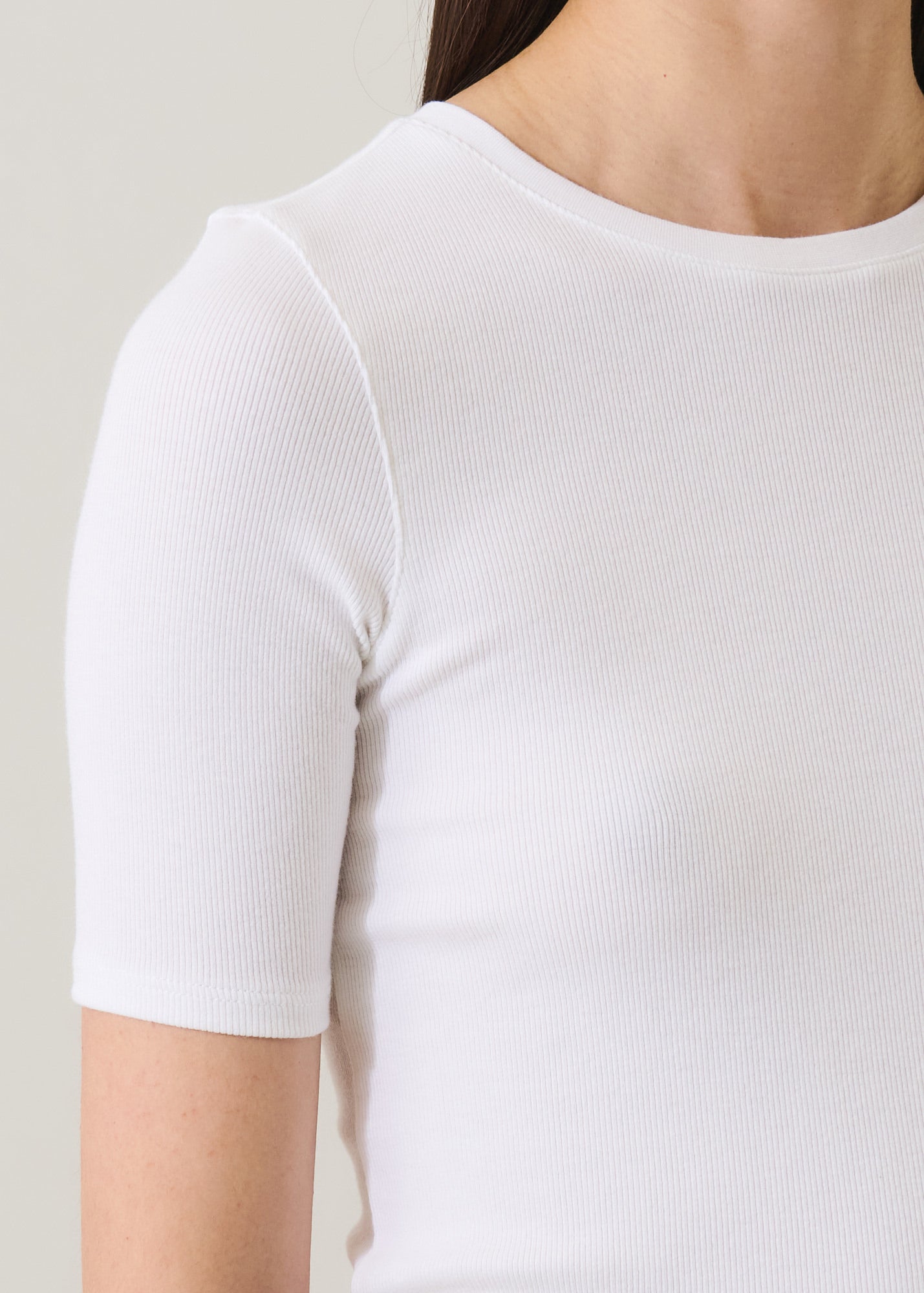 Pima Cotton Stretch Ribbed T-Shirt - PATRICK ASSARAF