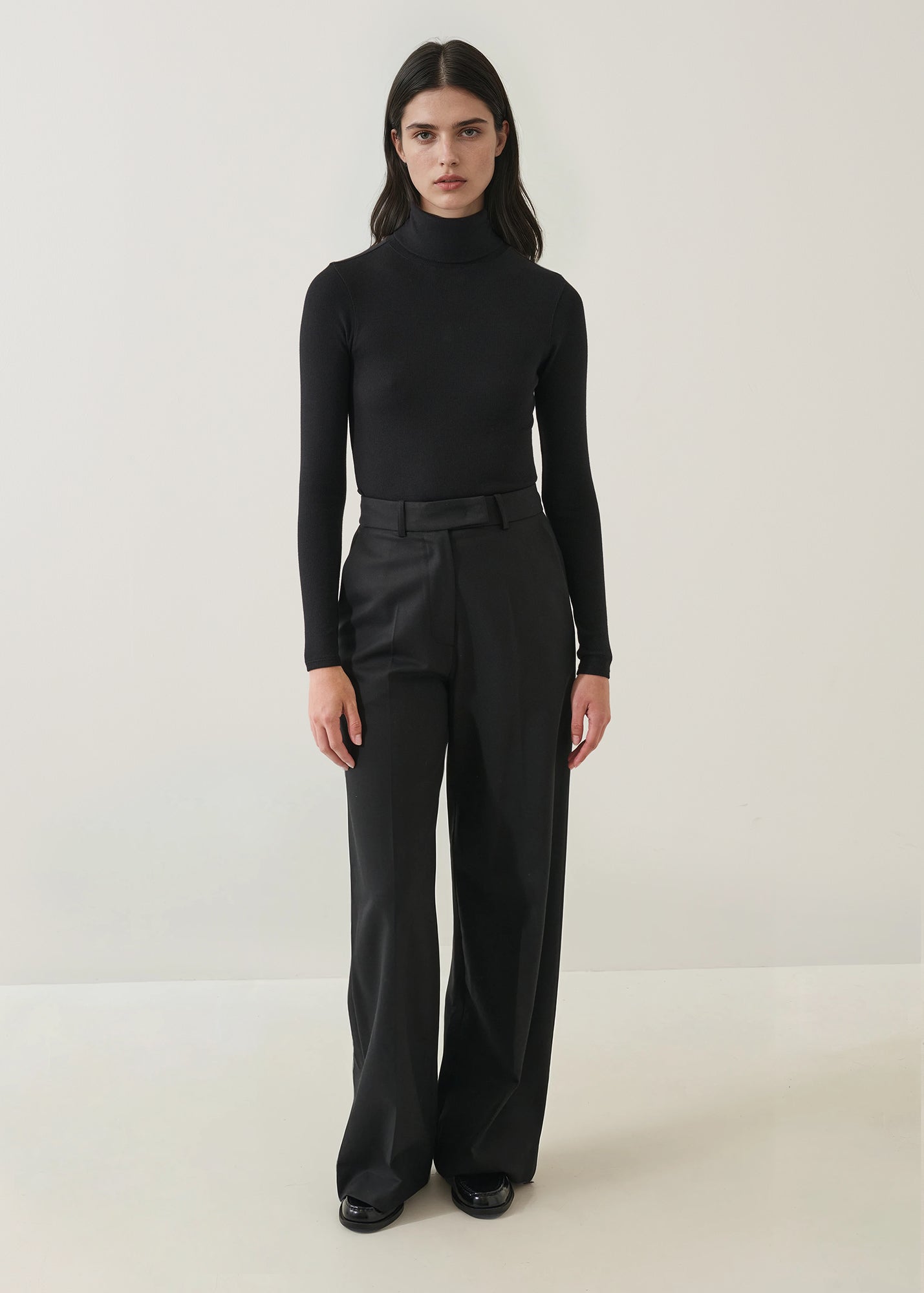 Pima Cotton Stretch Ribbed Turtleneck