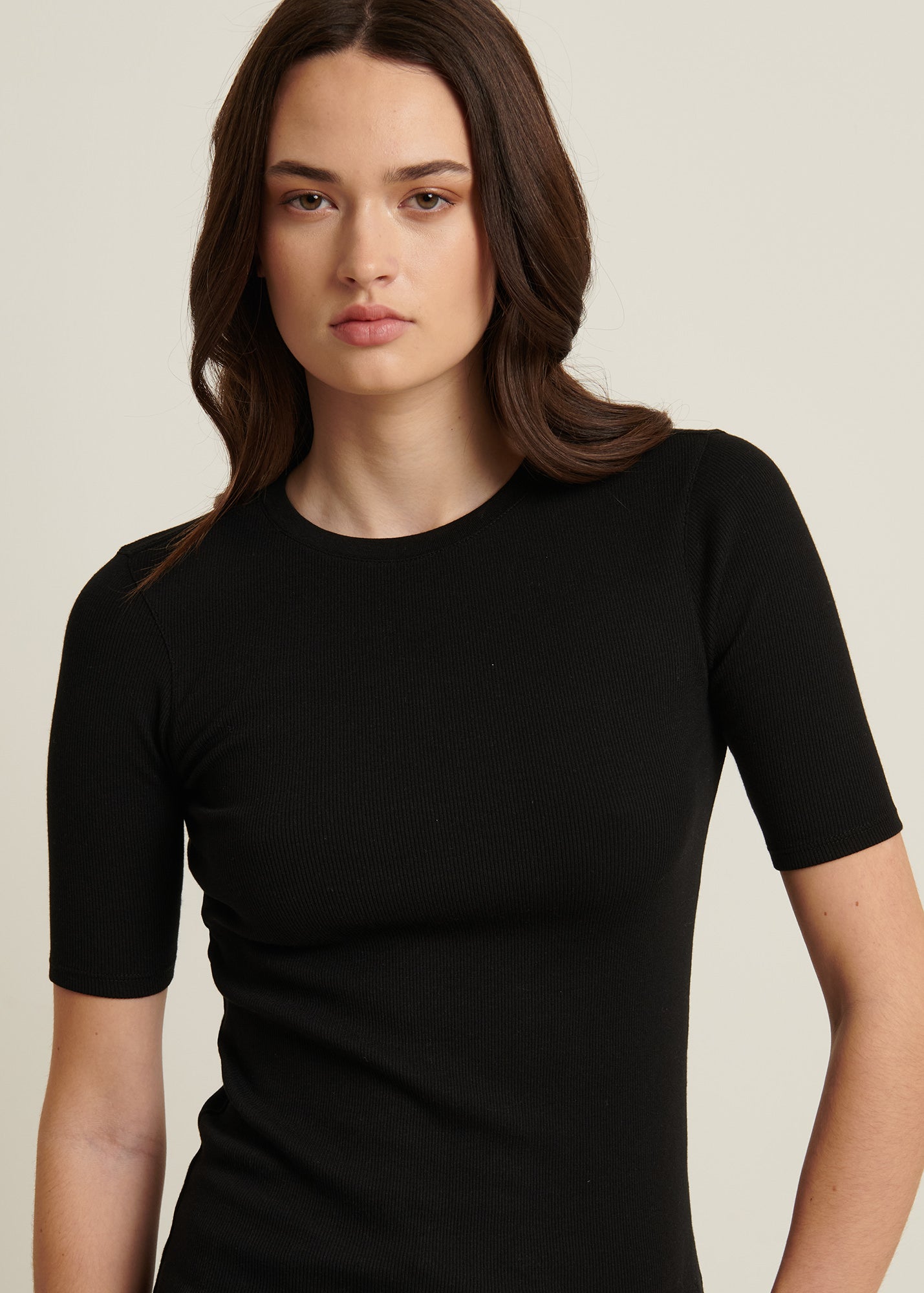 Pima Cotton Stretch Ribbed T-Shirt