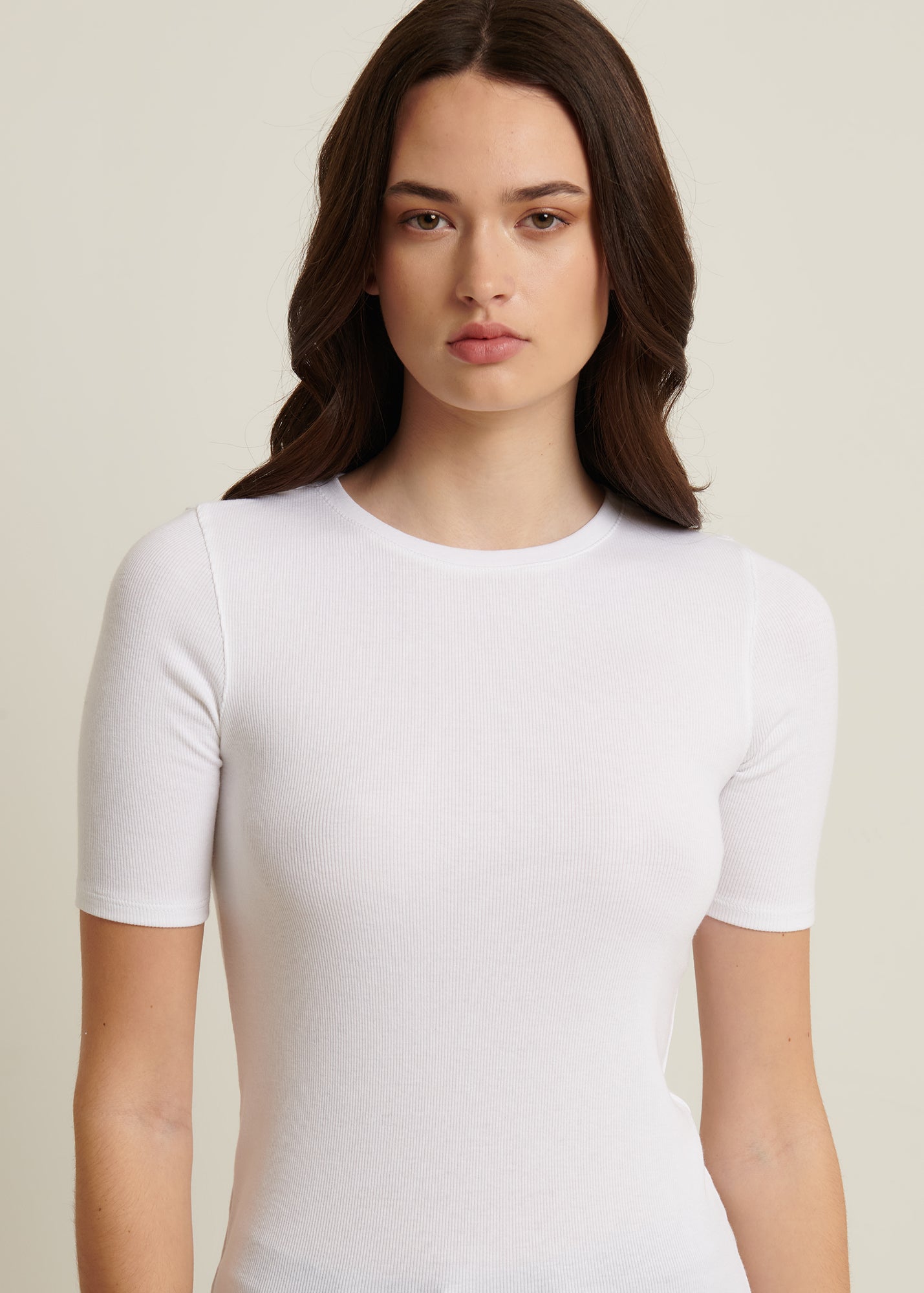 Pima Cotton Stretch Ribbed T-Shirt