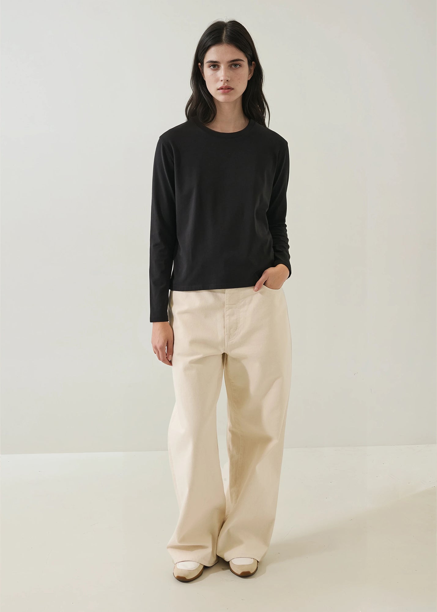 Pima Cotton Stretch Boyfriend Long Sleeve