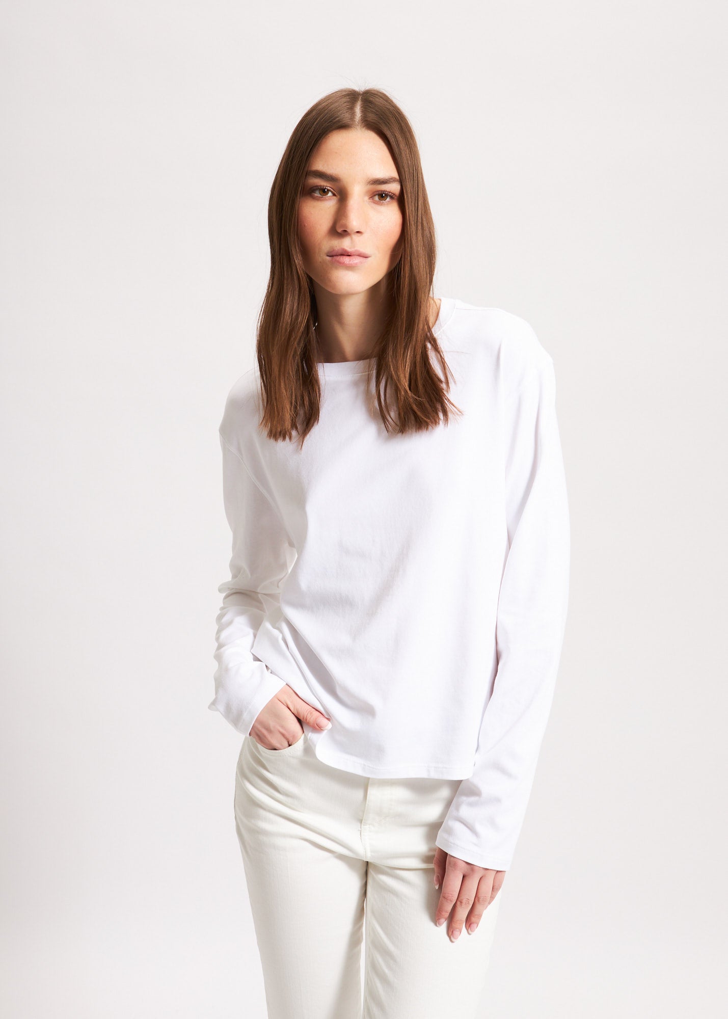 PIMA COTTON STRETCH BOYFRIEND LONG SLEEVE | PATRICK ASSARAF.