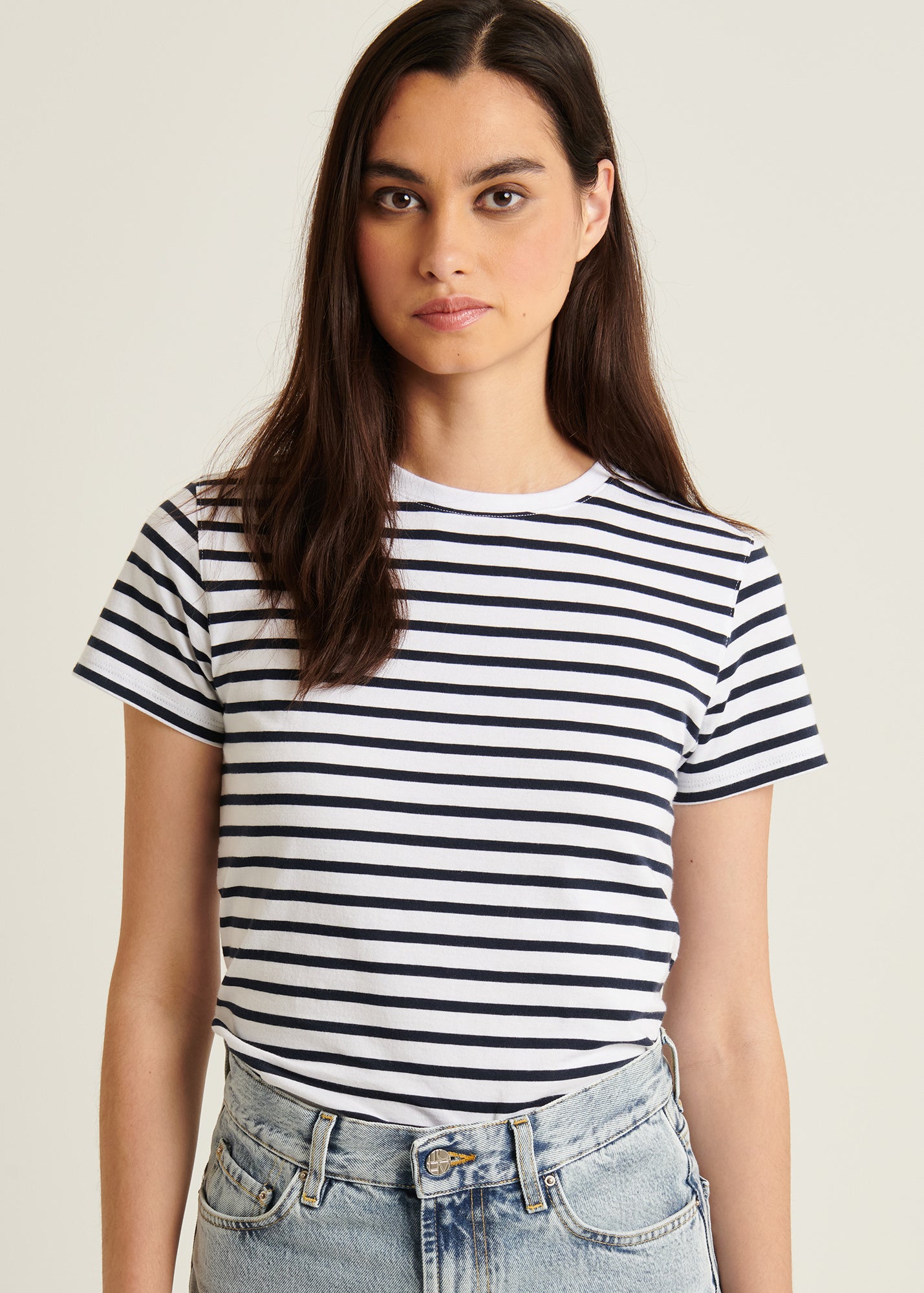 Pima Cotton Stretch Slim Striped T-Shirt - PATRICK ASSARAF