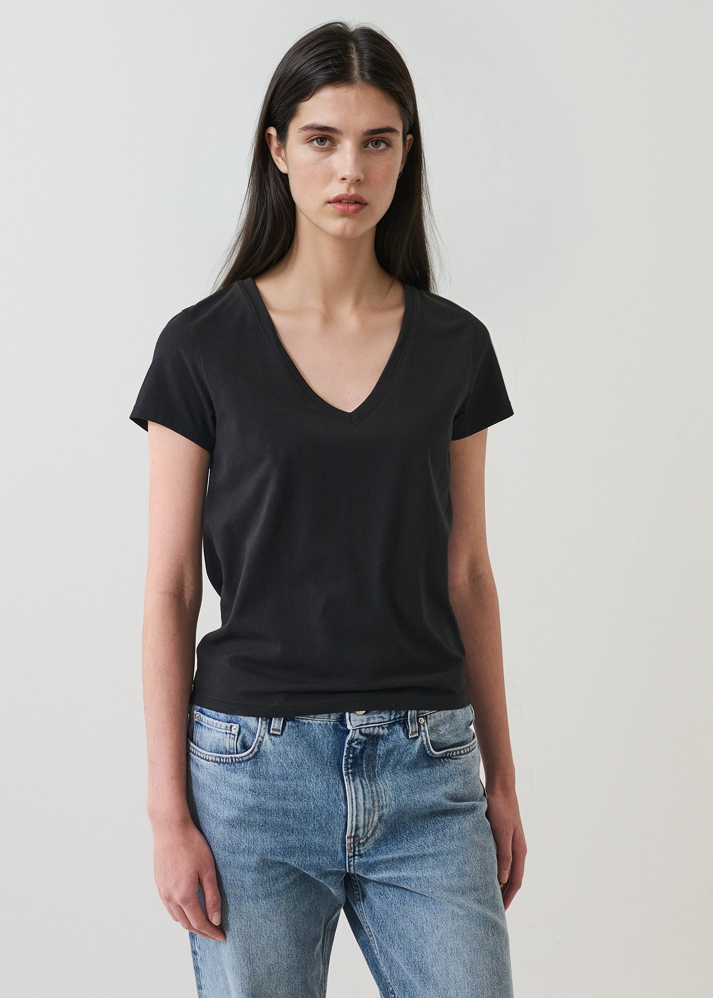 Pima Cotton Stretch Slim V-Neck T-Shirt - PATRICK ASSARAF