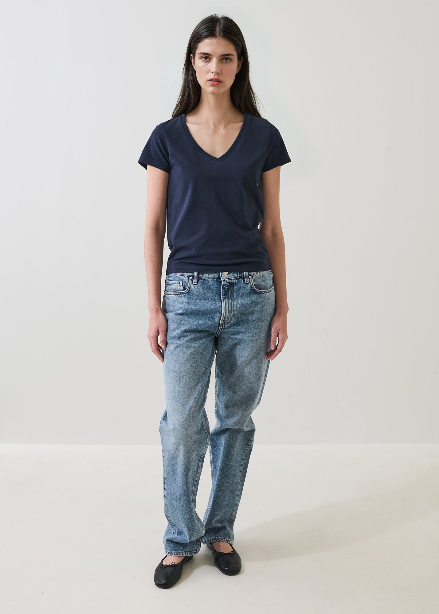 Pima Cotton Stretch Slim V-Neck T-Shirt - PATRICK ASSARAF