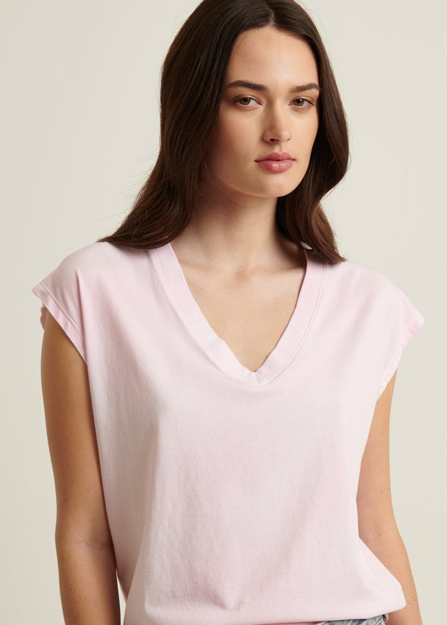 Tie Dye Pima Cotton Stretch Dolman V-Neck