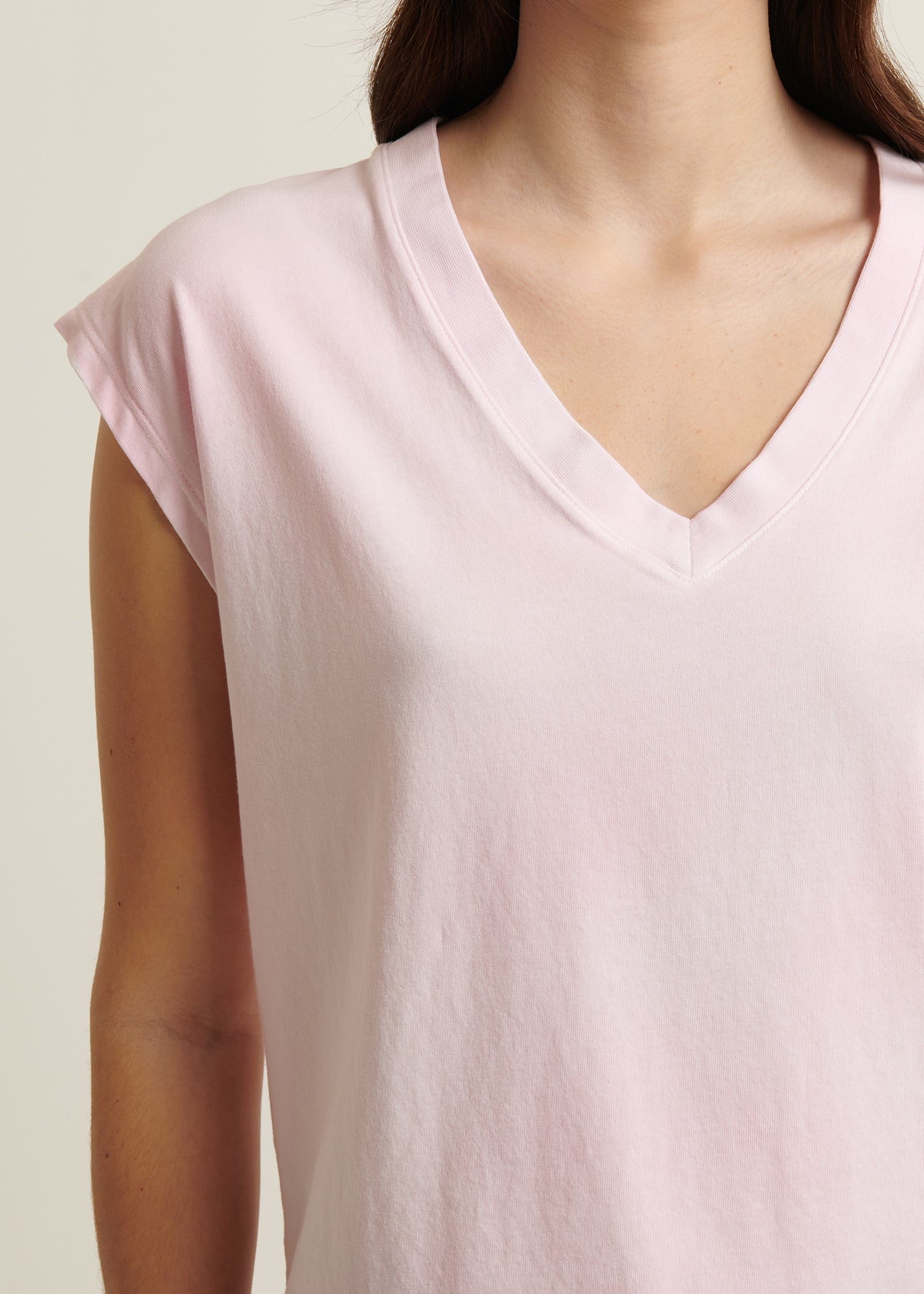 Tie Dye Pima Cotton Stretch Dolman V-Neck