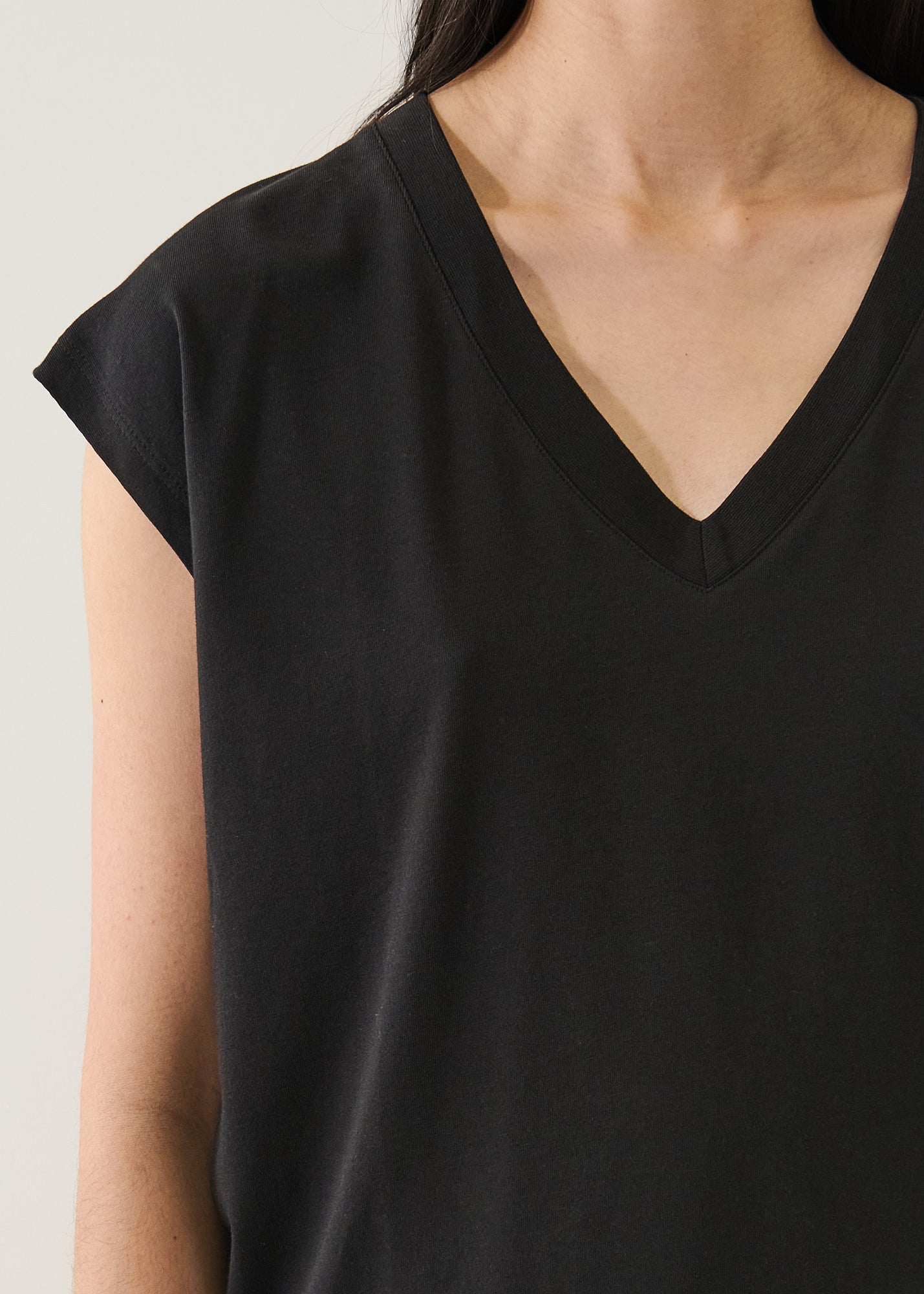 Pima Cotton Stretch Dolman V-Neck T-Shirt - PATRICK ASSARAF