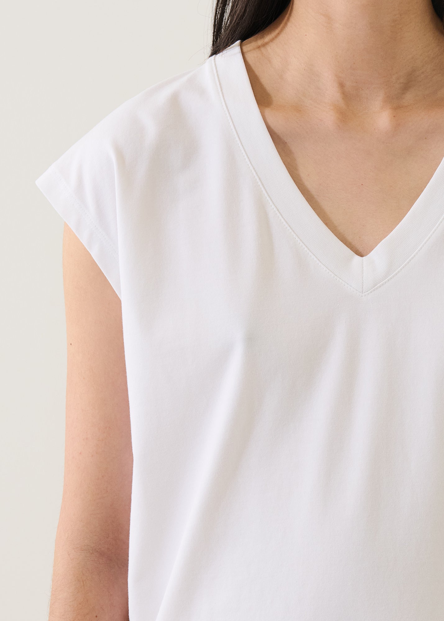 Pima Cotton Stretch Dolman V-Neck T-Shirt - PATRICK ASSARAF