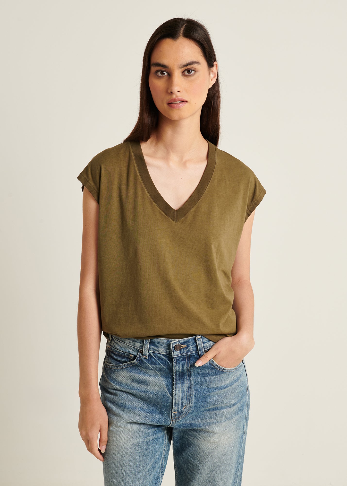 Sublime Reactive Pima Cotton Stretch Dolman V-Neck