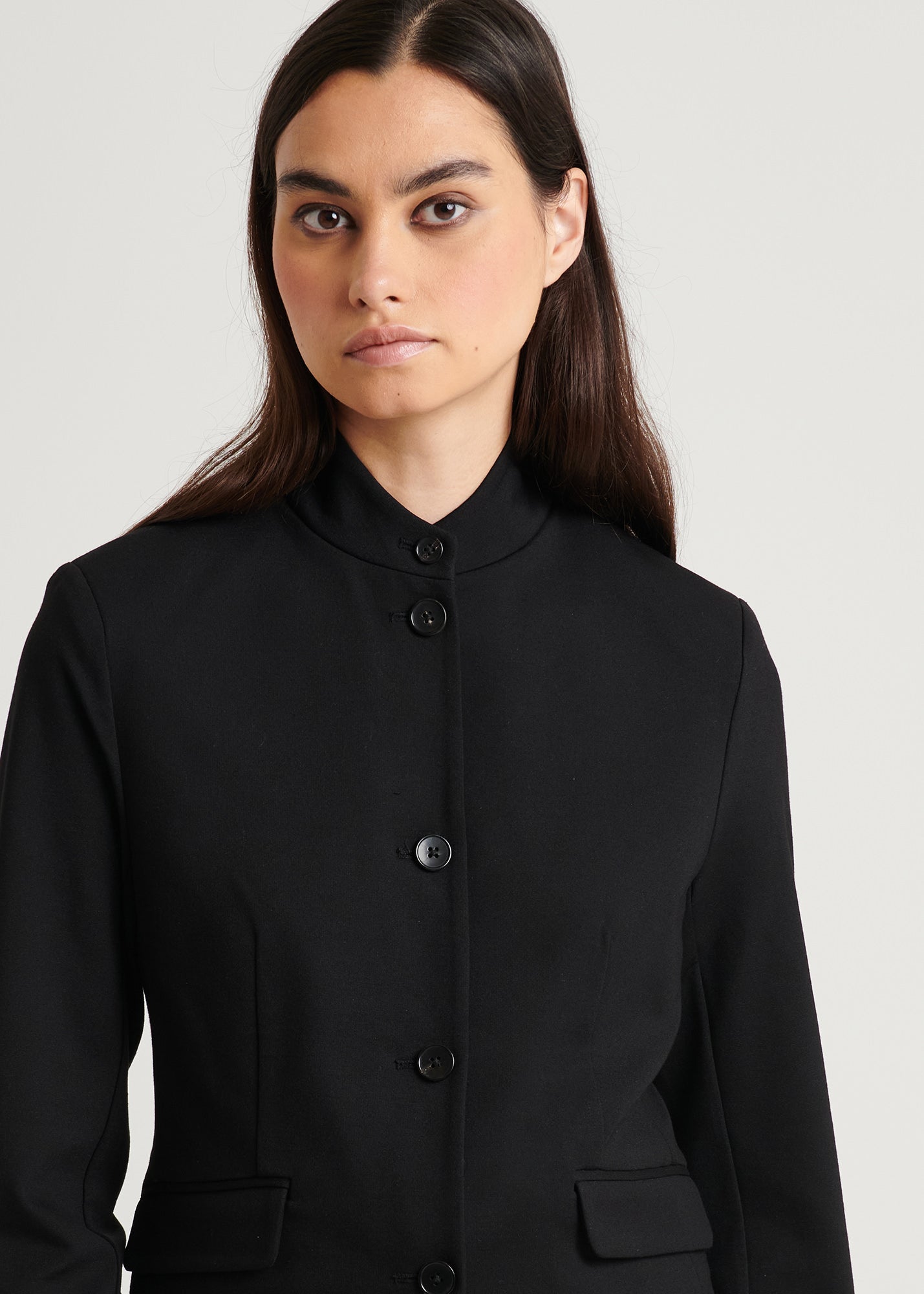 Ponte Collarless Single Breasted Blazer - PATRICK ASSARAF
