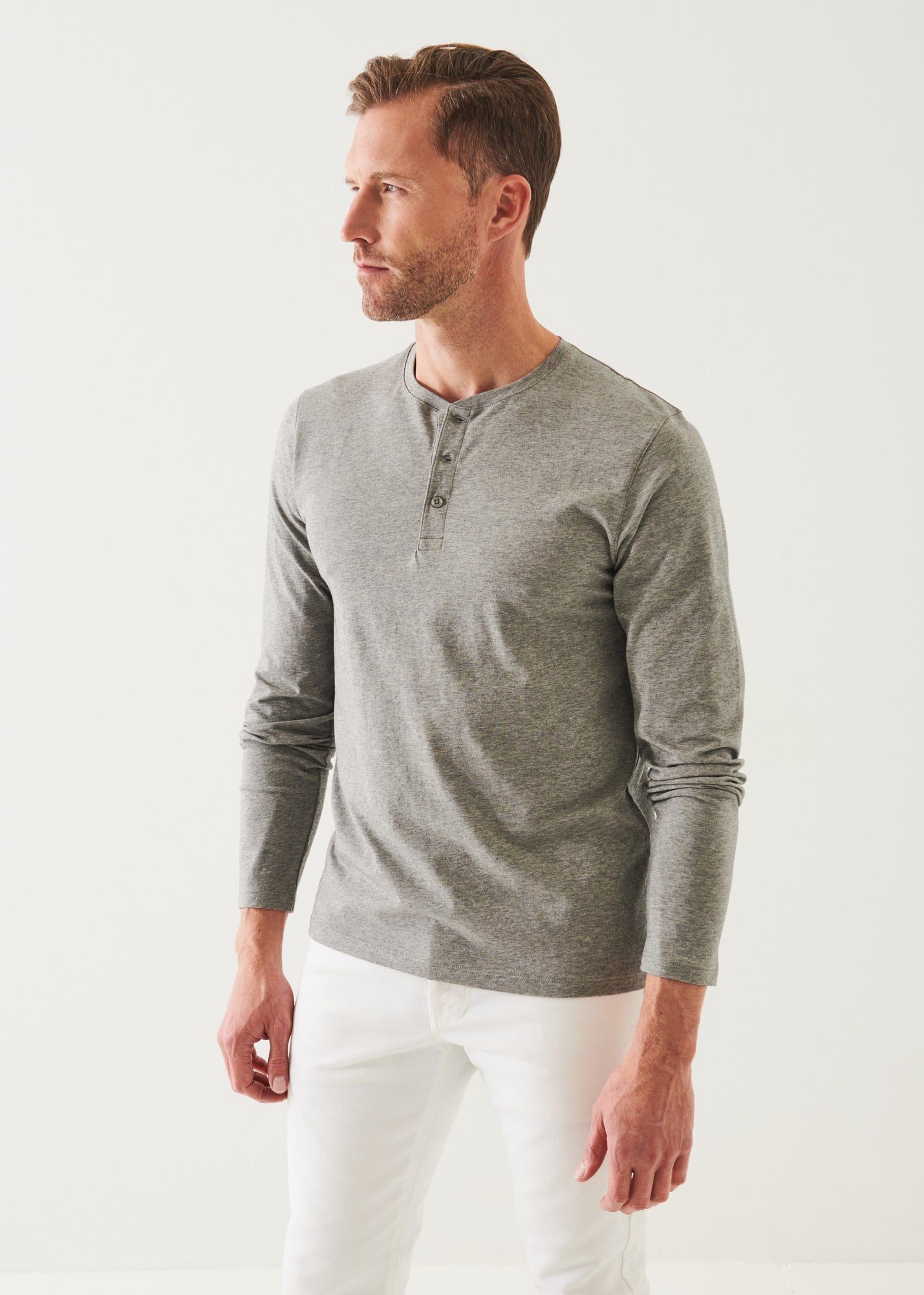 Pima Cotton Stretch Henley - PATRICK ASSARAF