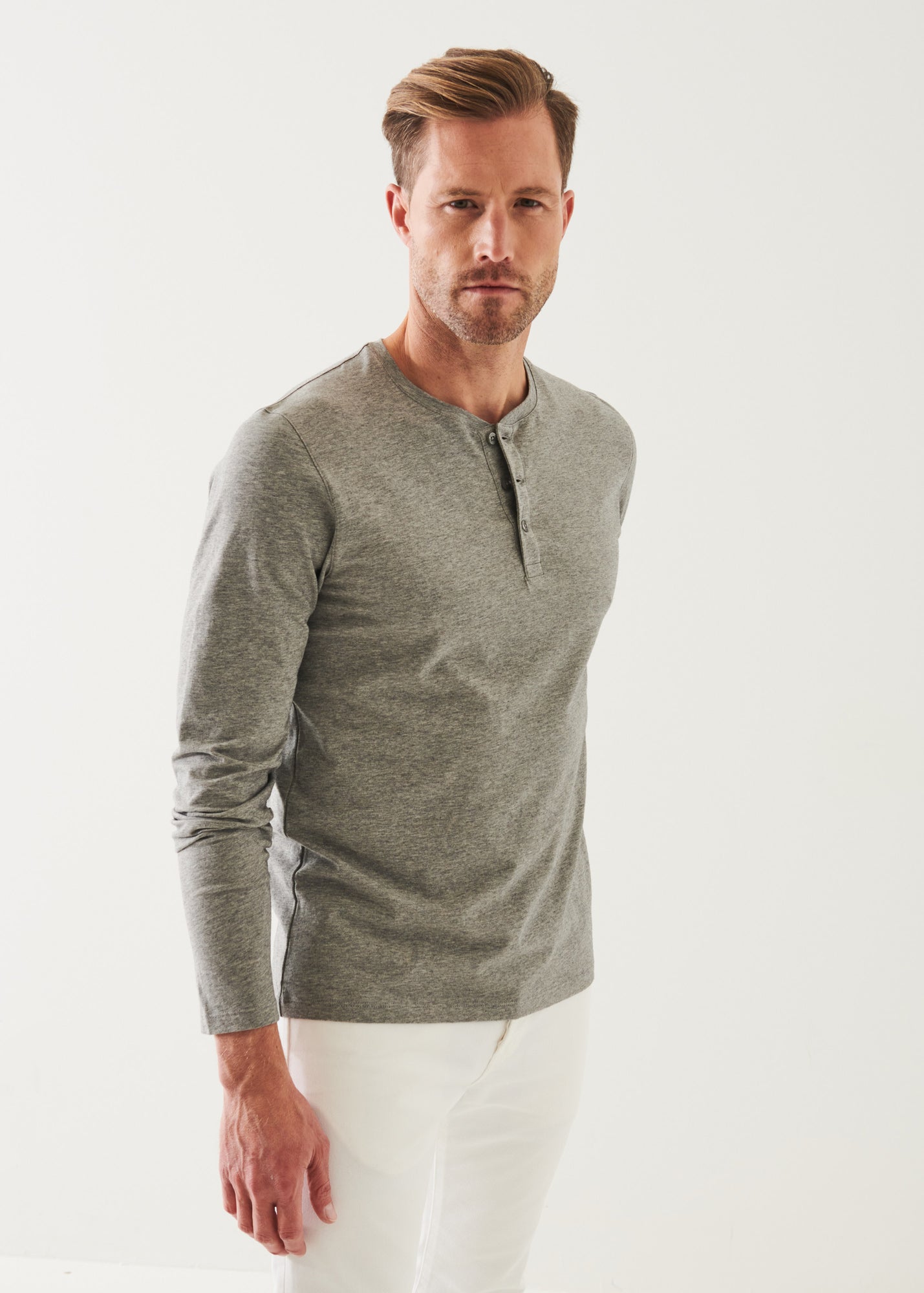 Pima Cotton Stretch Henley - PATRICK ASSARAF