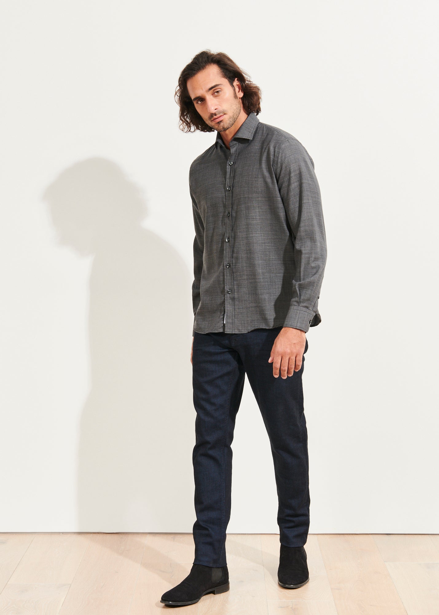 WOOL HOUNDSTOOTH SHIRT | PATRICK ASSARAF.